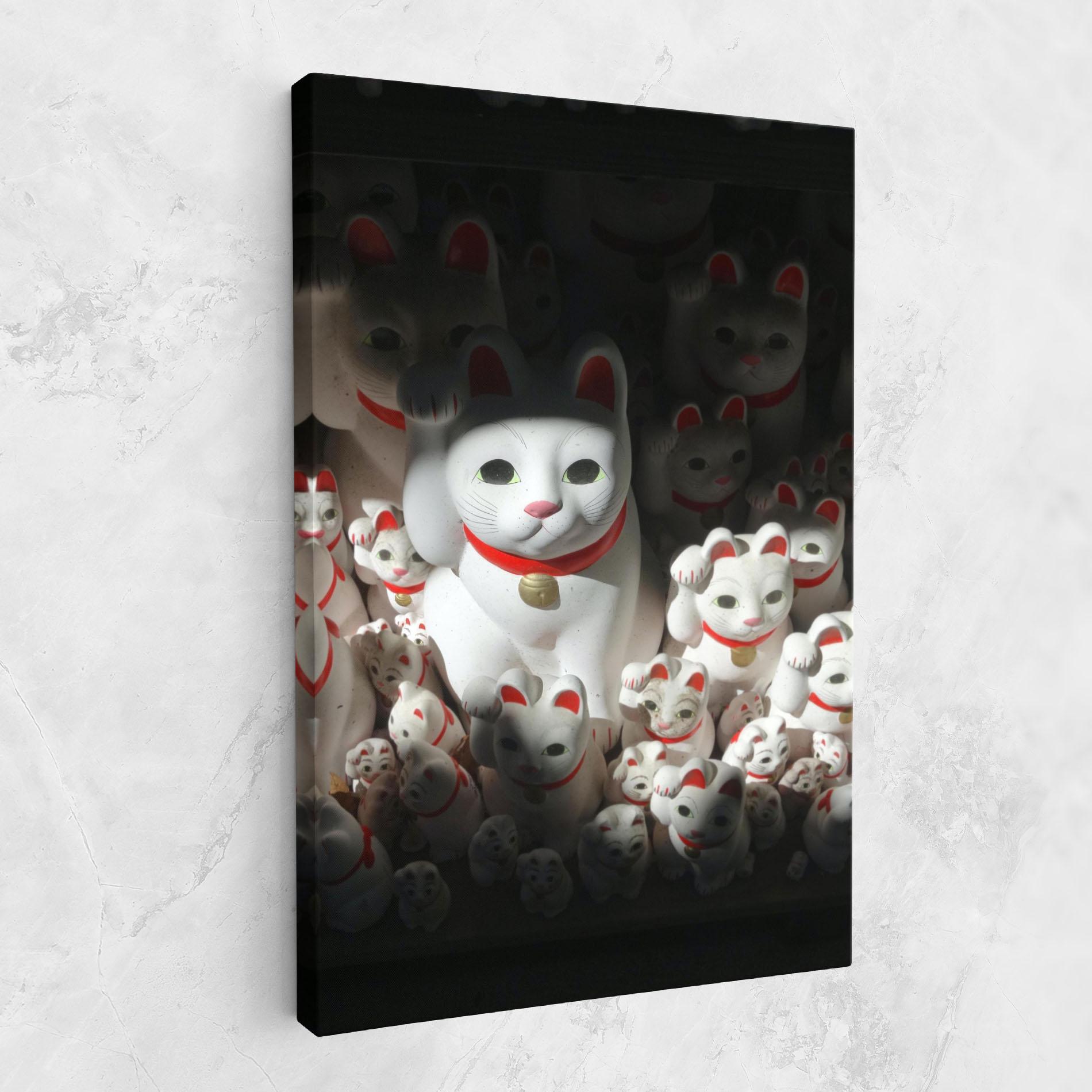 Tablou Canvas White Lucky Cats mockup 1
