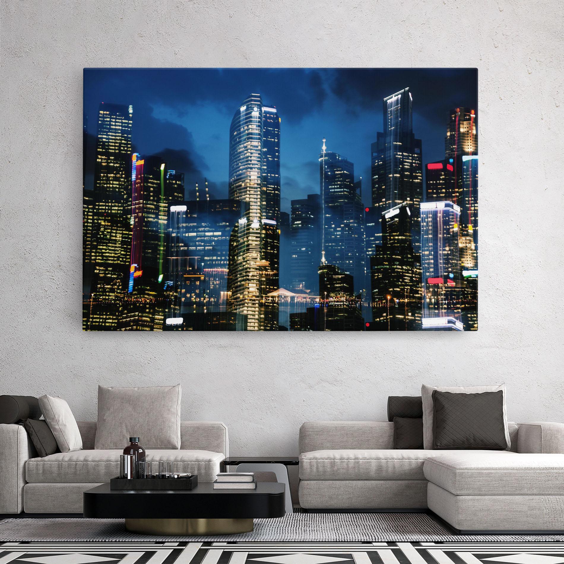 Tablou Canvas Singapore Night mockup 2