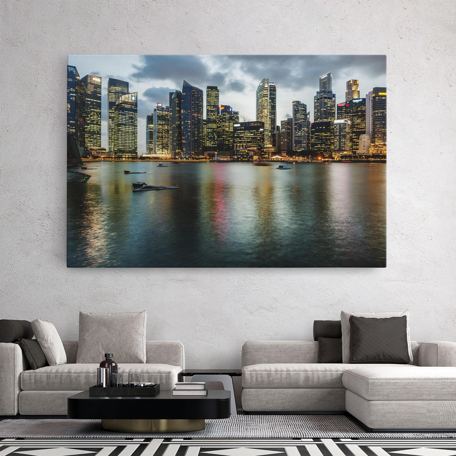 Tablou Canvas Singapore Skyline mockup 2