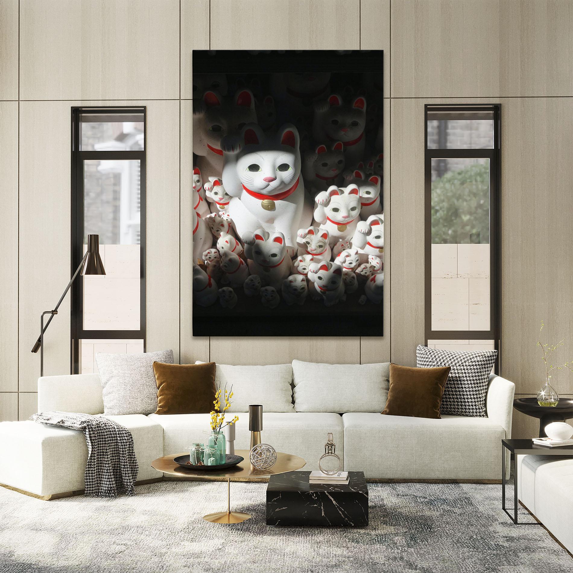 Tablou Canvas White Lucky Cats mockup 2