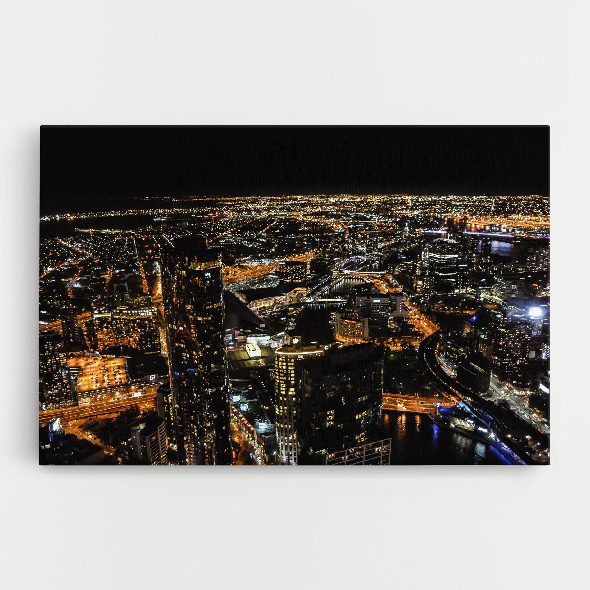 Tablou Canvas Black City Light mockup 0