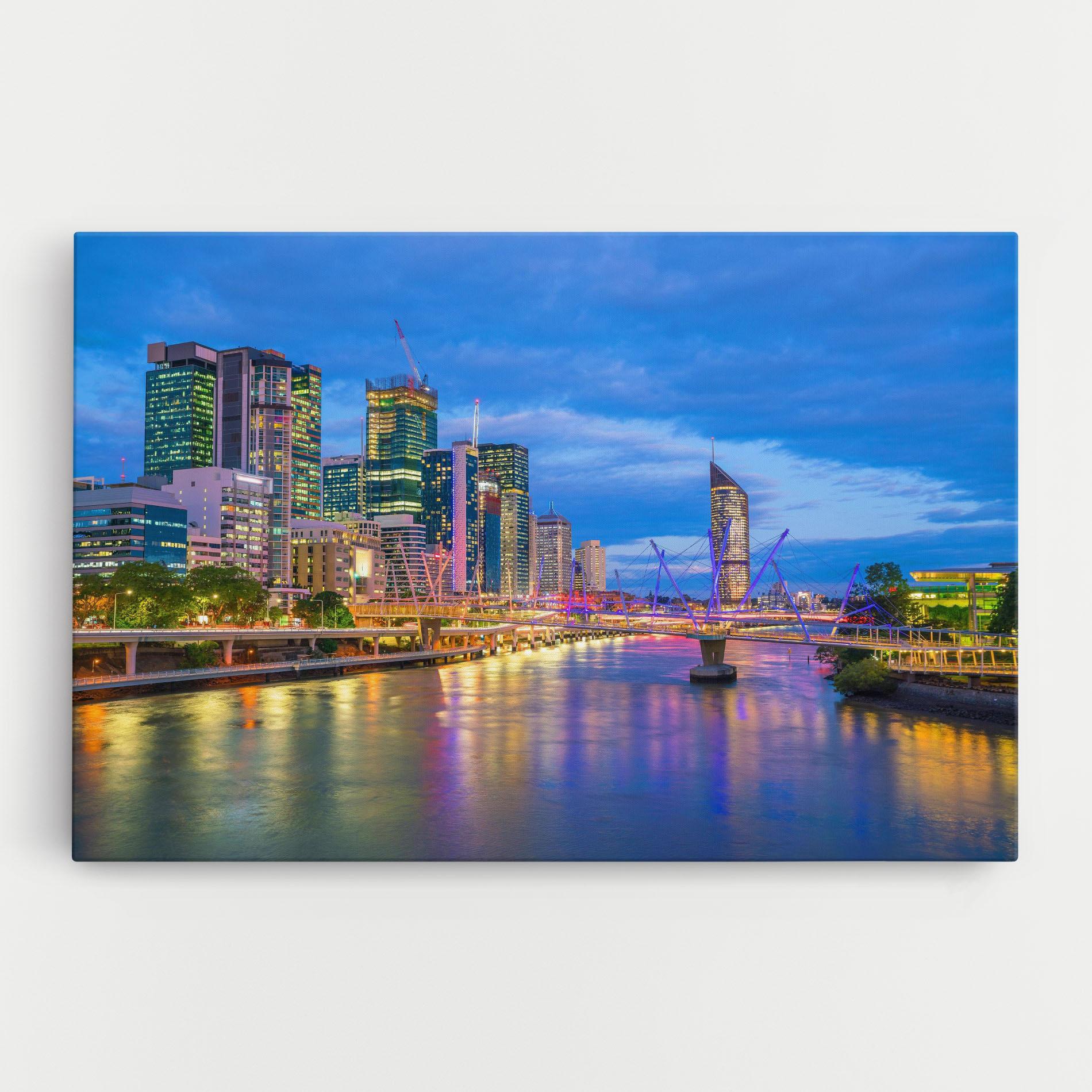 Tablou Canvas Brisbane Skyline View mockup 0