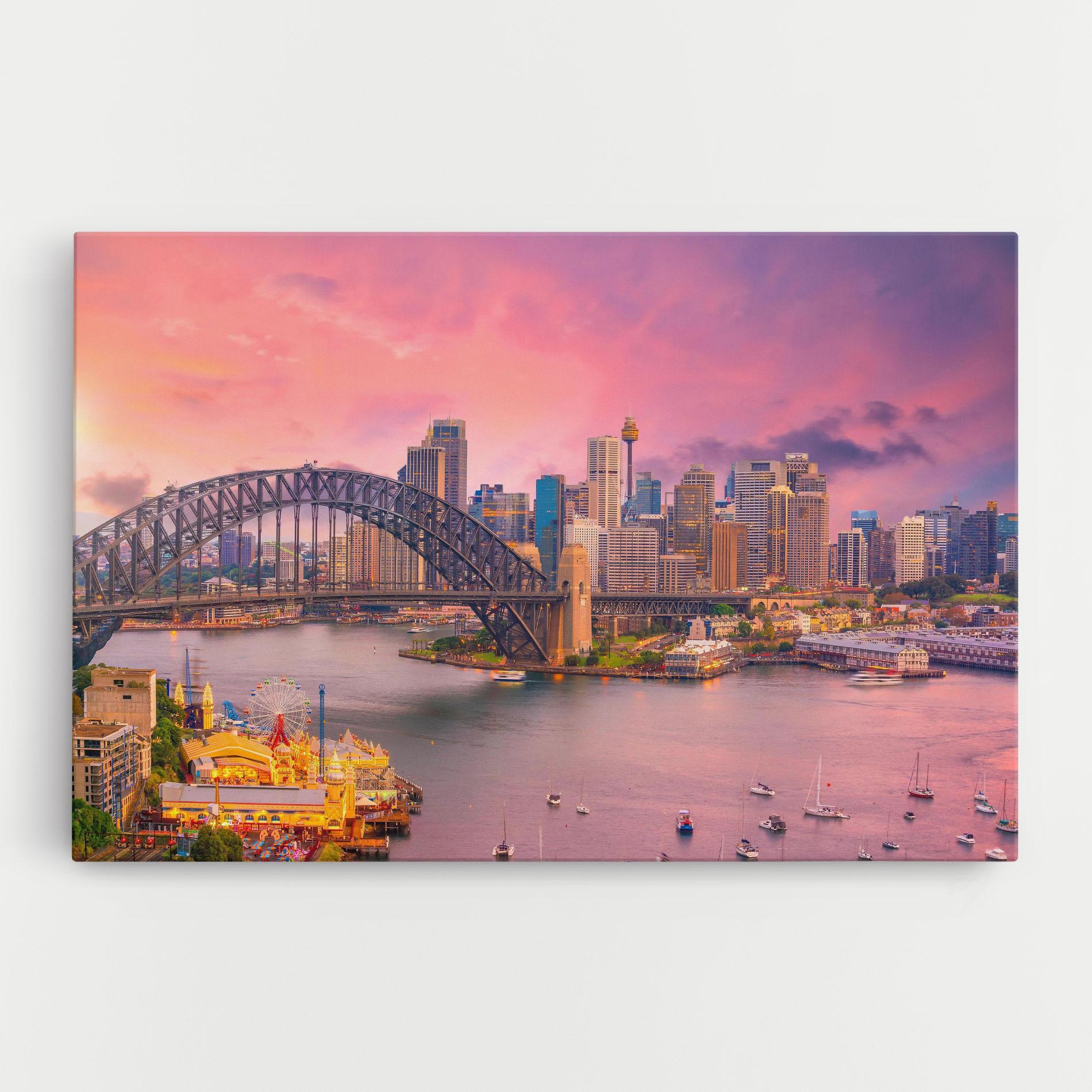 Tablou Canvas Pink Sydney Skyline mockup 0