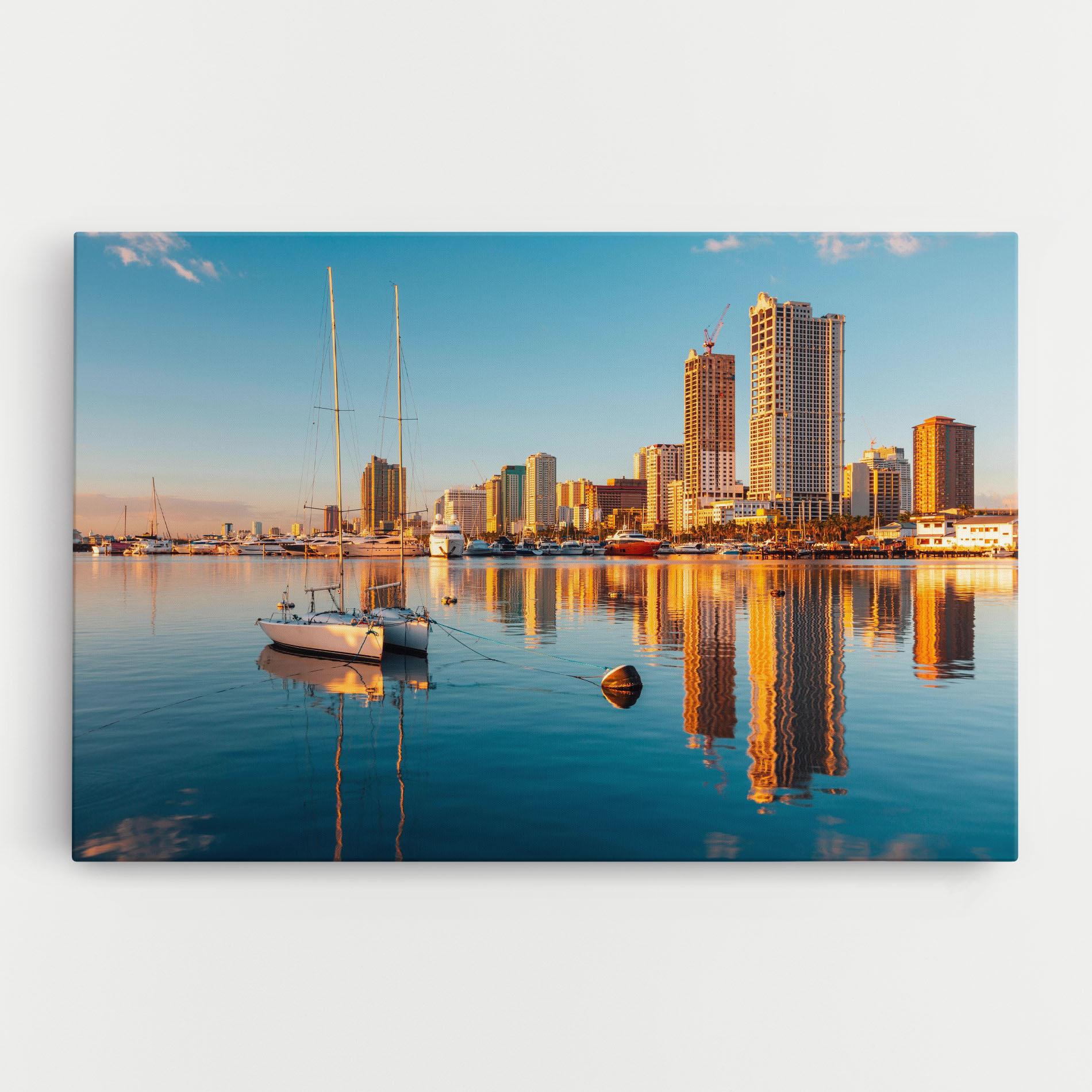 Tablou Canvas Skyscrapers Water mockup 0