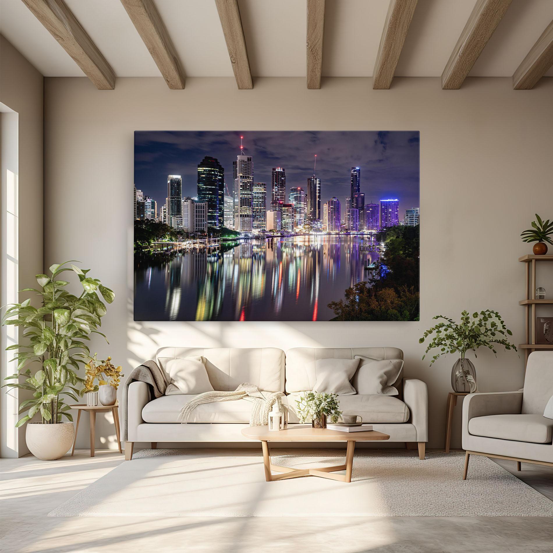 Tablou Canvas Brisbane Night mockup 6