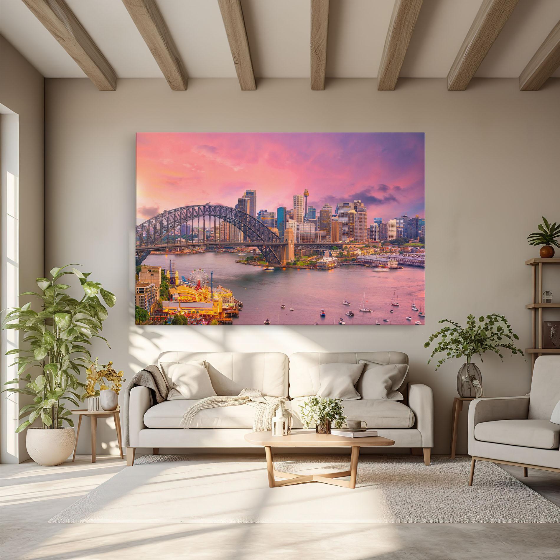 Tablou Canvas Pink Sydney Skyline mockup 6