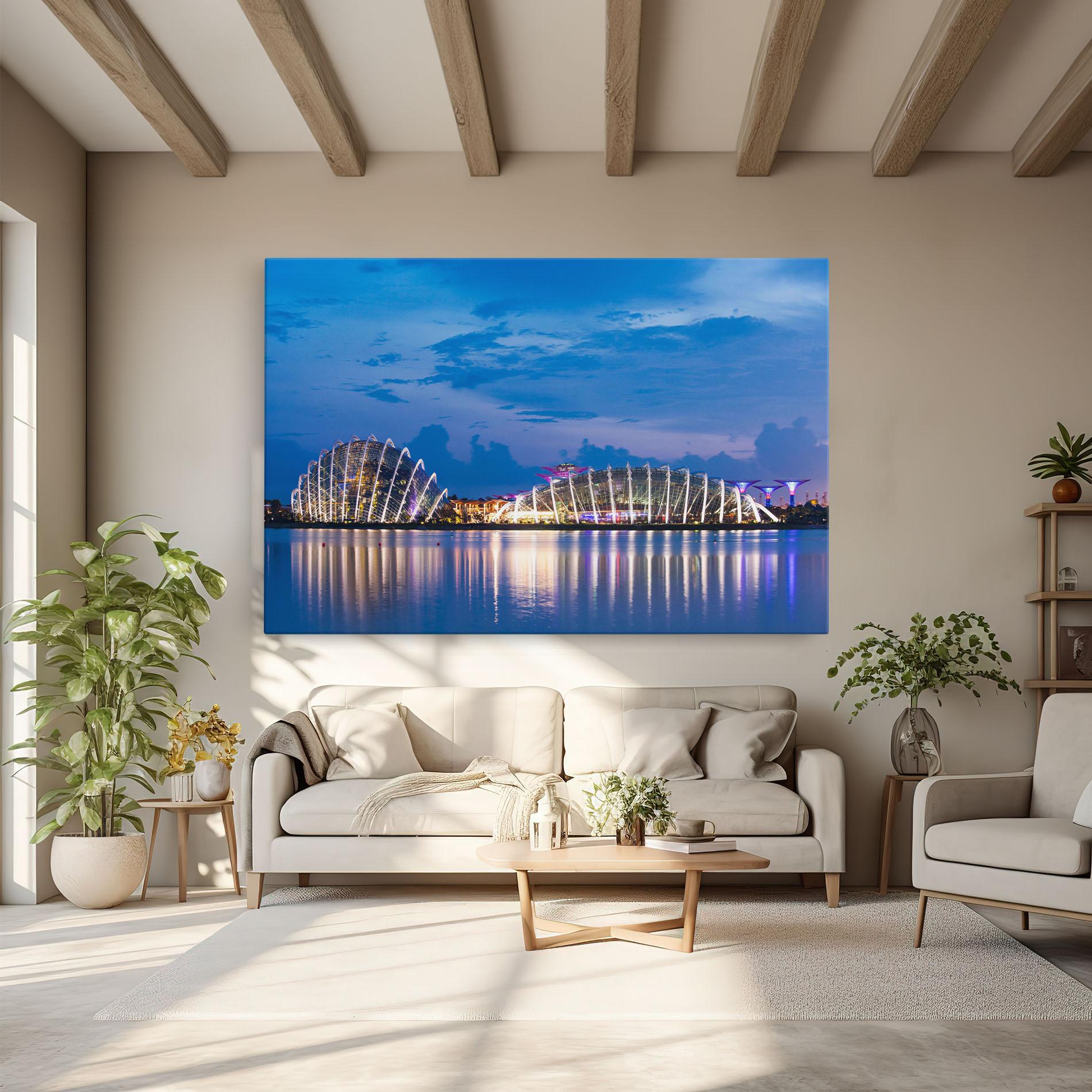 Tablou Canvas Singapore Blue Sunset mockup 6