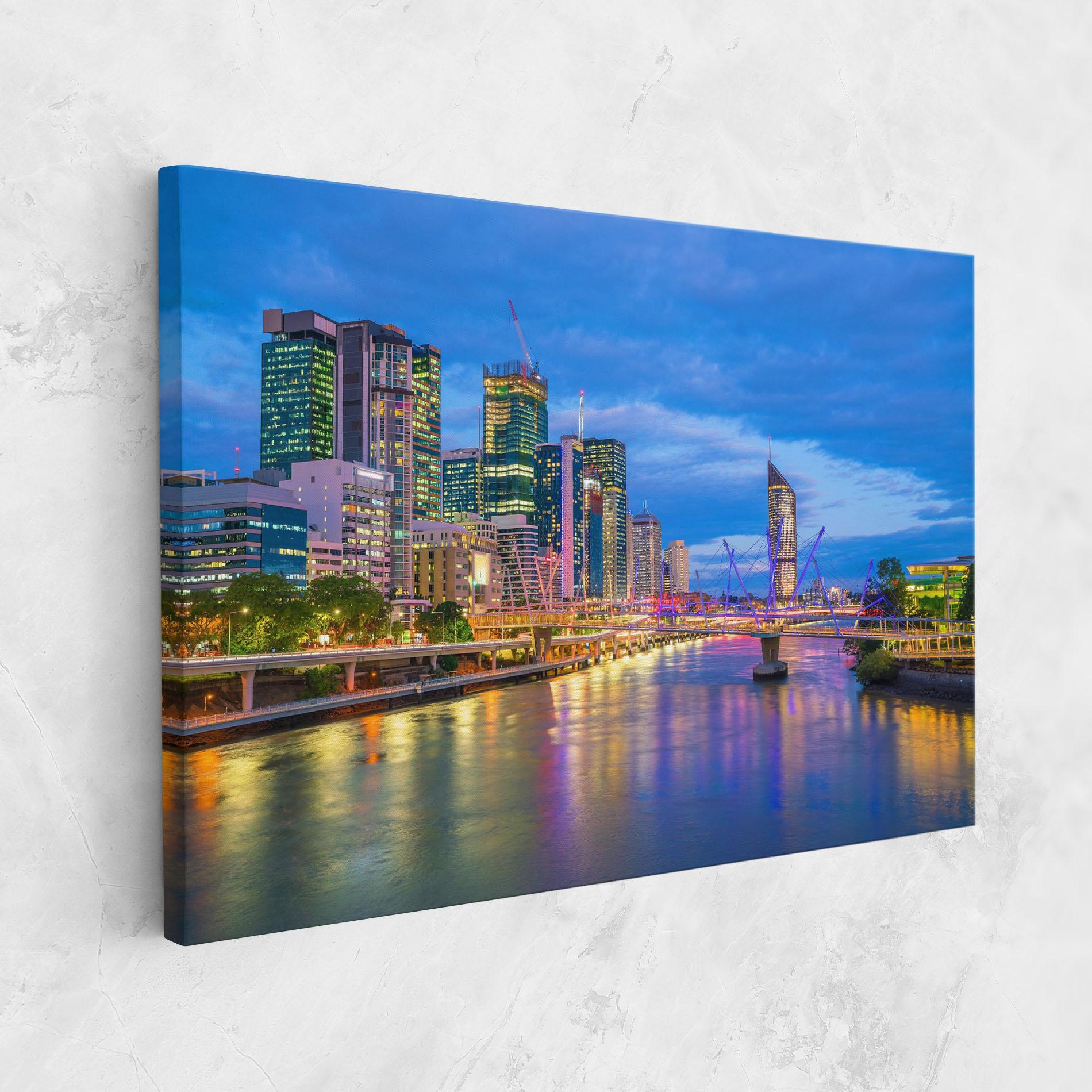 Tablou Canvas Brisbane Skyline View mockup 1