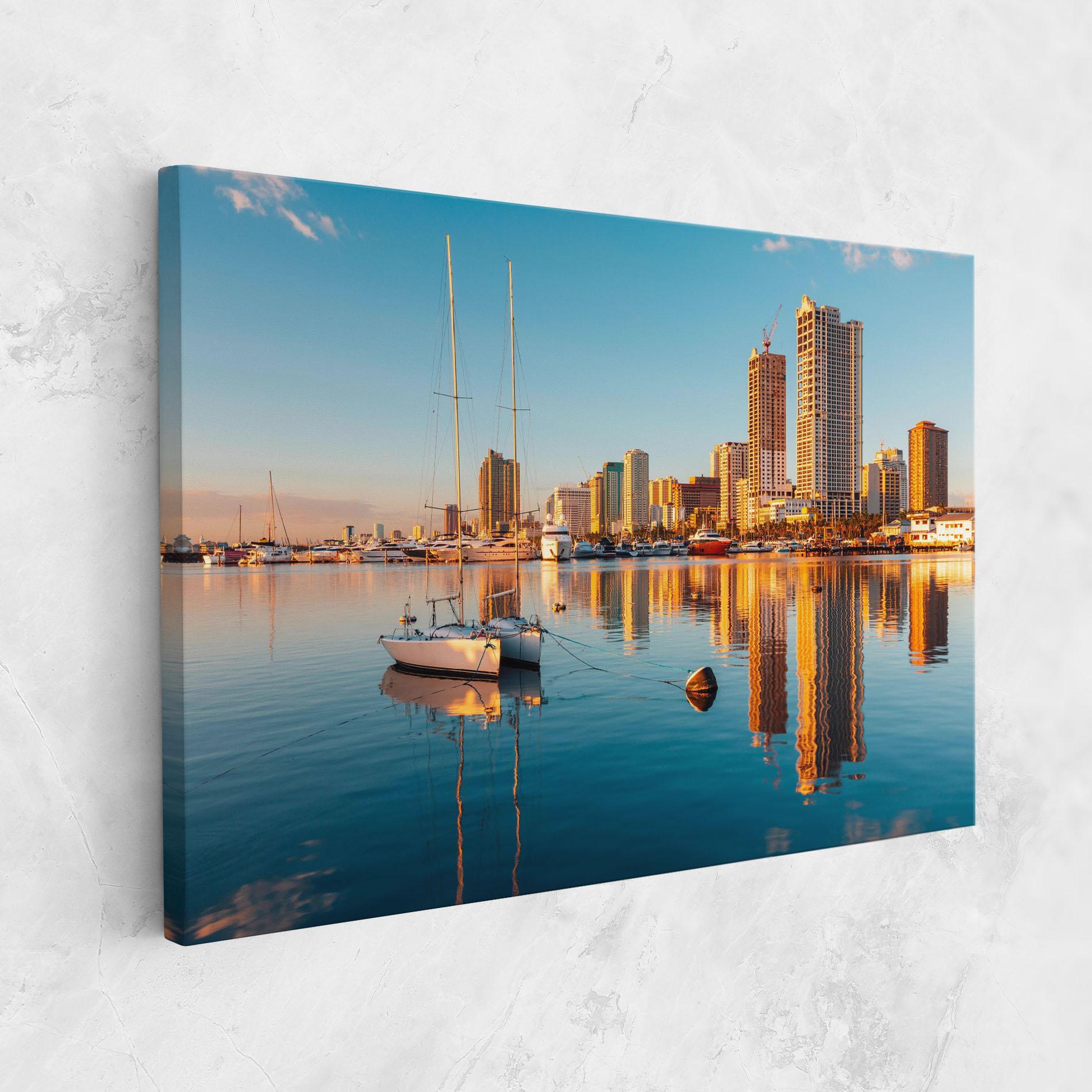 Tablou Canvas Skyscrapers Water mockup 1