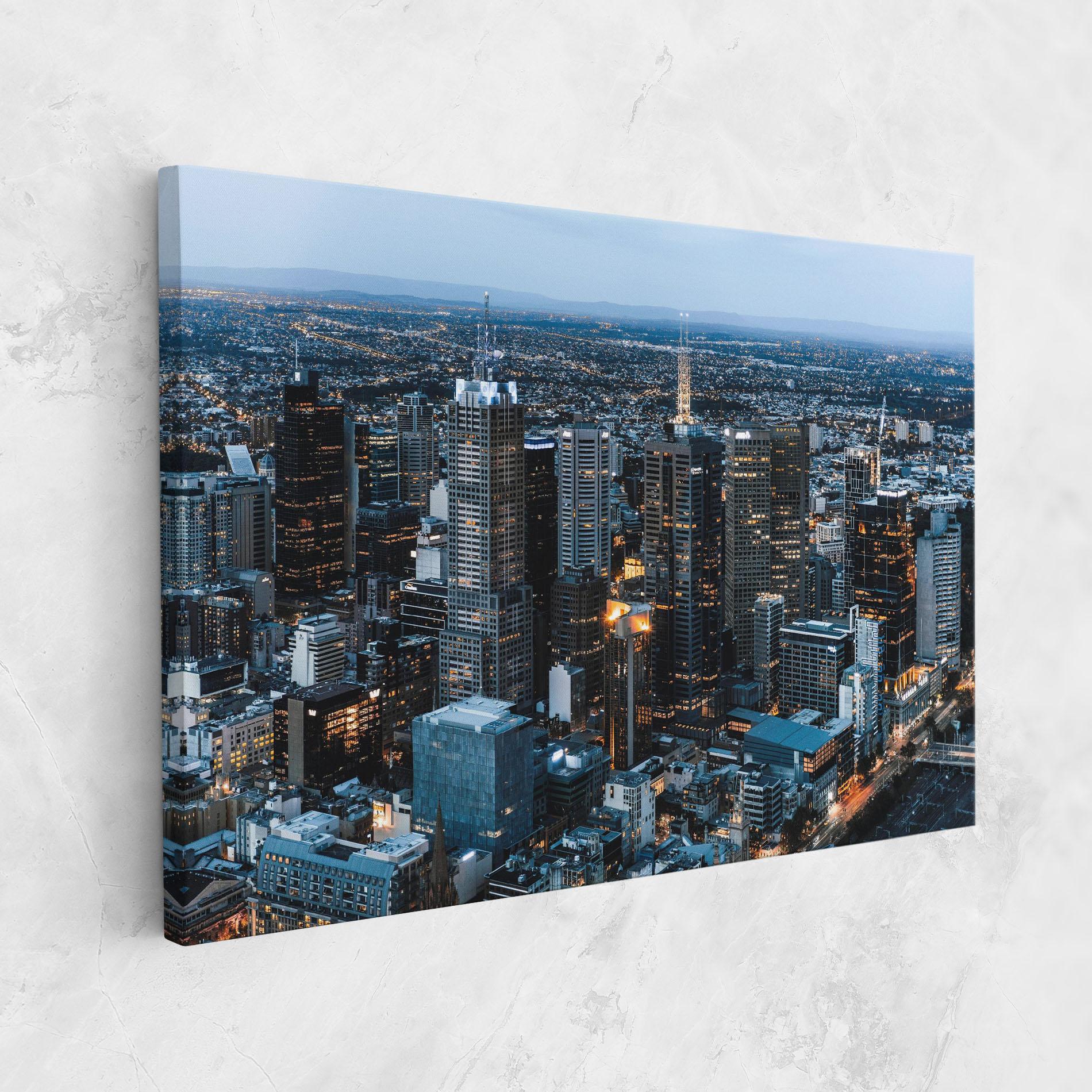 Tablou Canvas Yellow Lights Skyline mockup 1