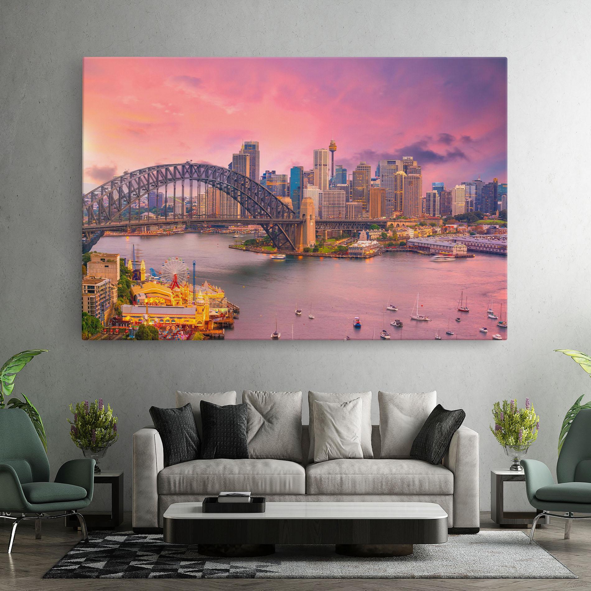 Tablou Canvas Pink Sydney Skyline mockup 7
