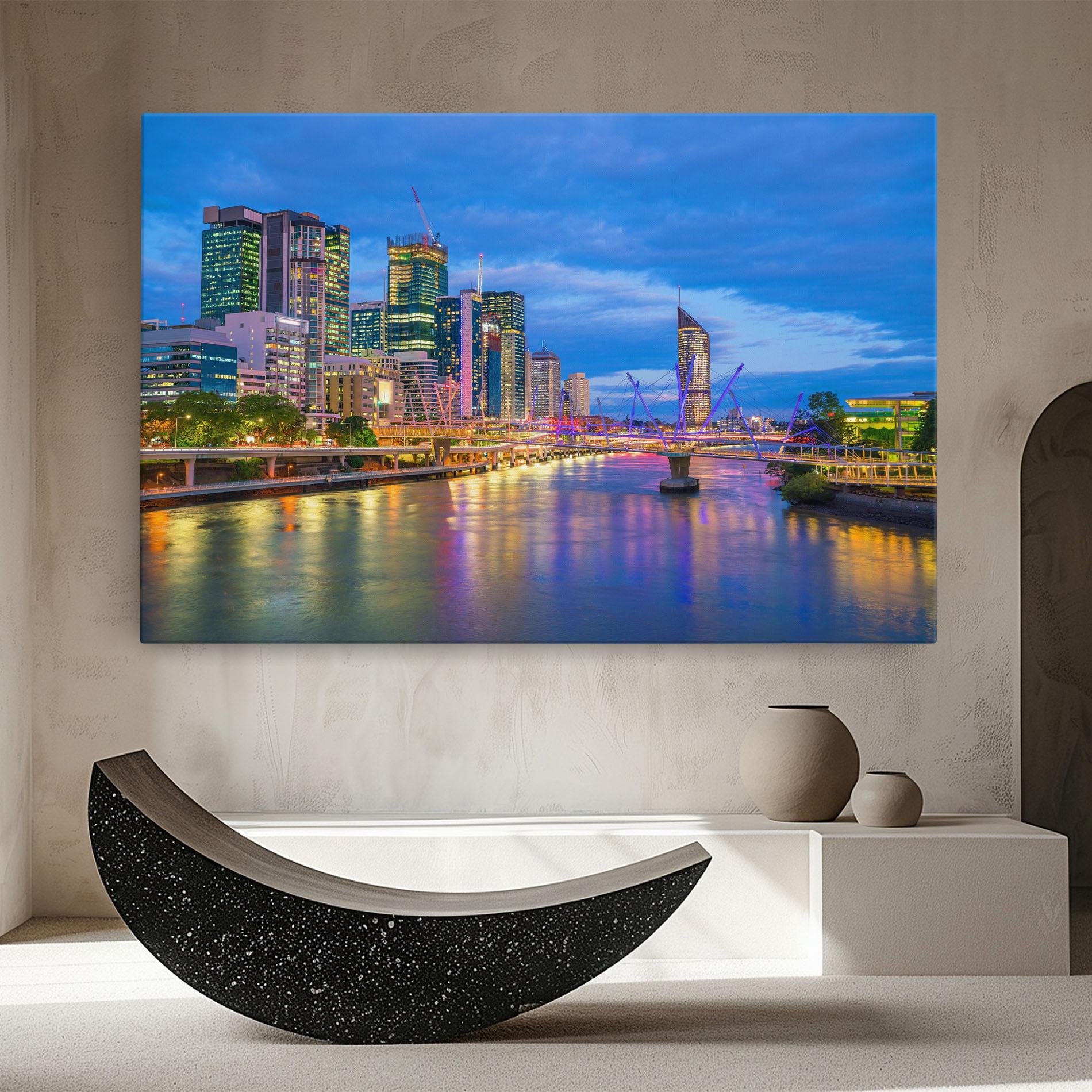 Tablou Canvas Brisbane Skyline View mockup 8