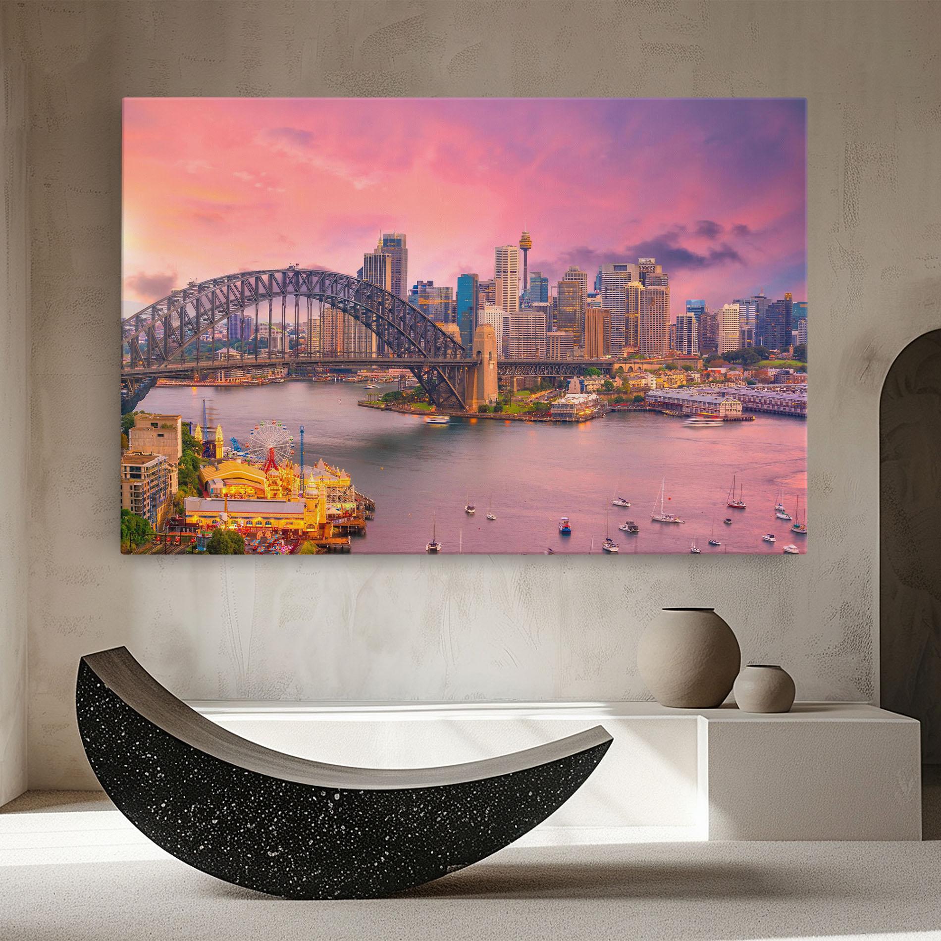 Tablou Canvas Pink Sydney Skyline mockup 8