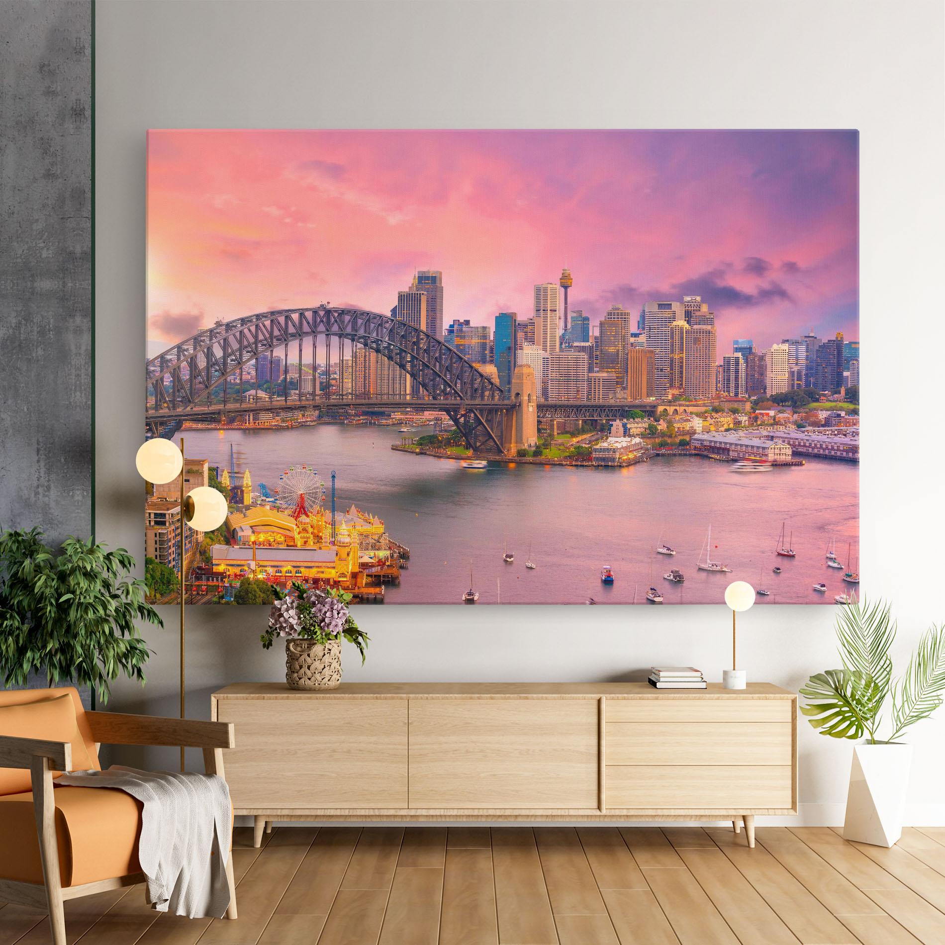 Tablou Canvas Pink Sydney Skyline mockup 9