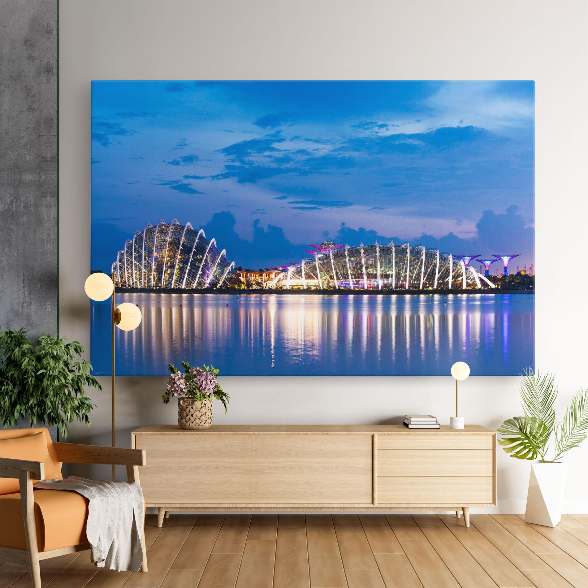 Tablou Canvas Singapore Blue Sunset mockup 9