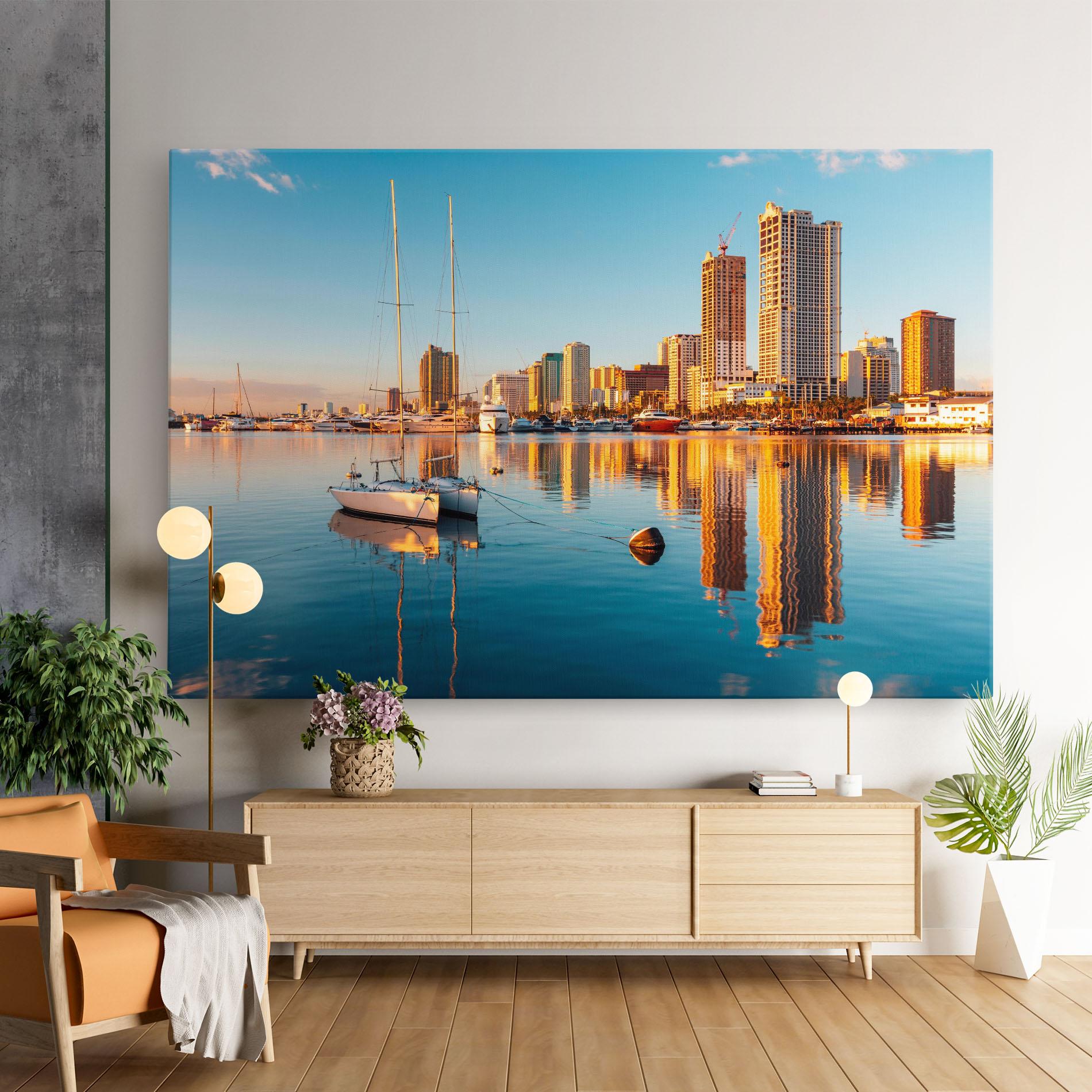 Tablou Canvas Skyscrapers Water mockup 9