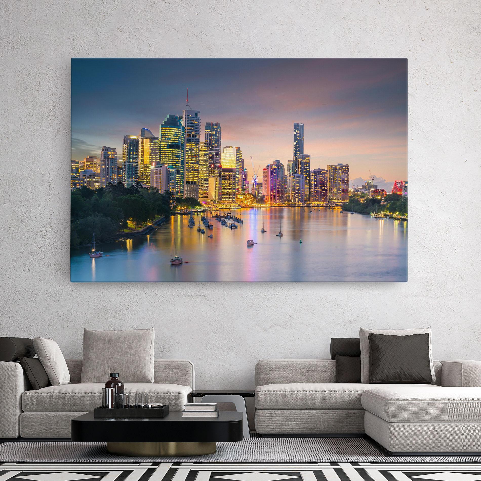 Tablou Canvas Brisbane City Skyline mockup 2