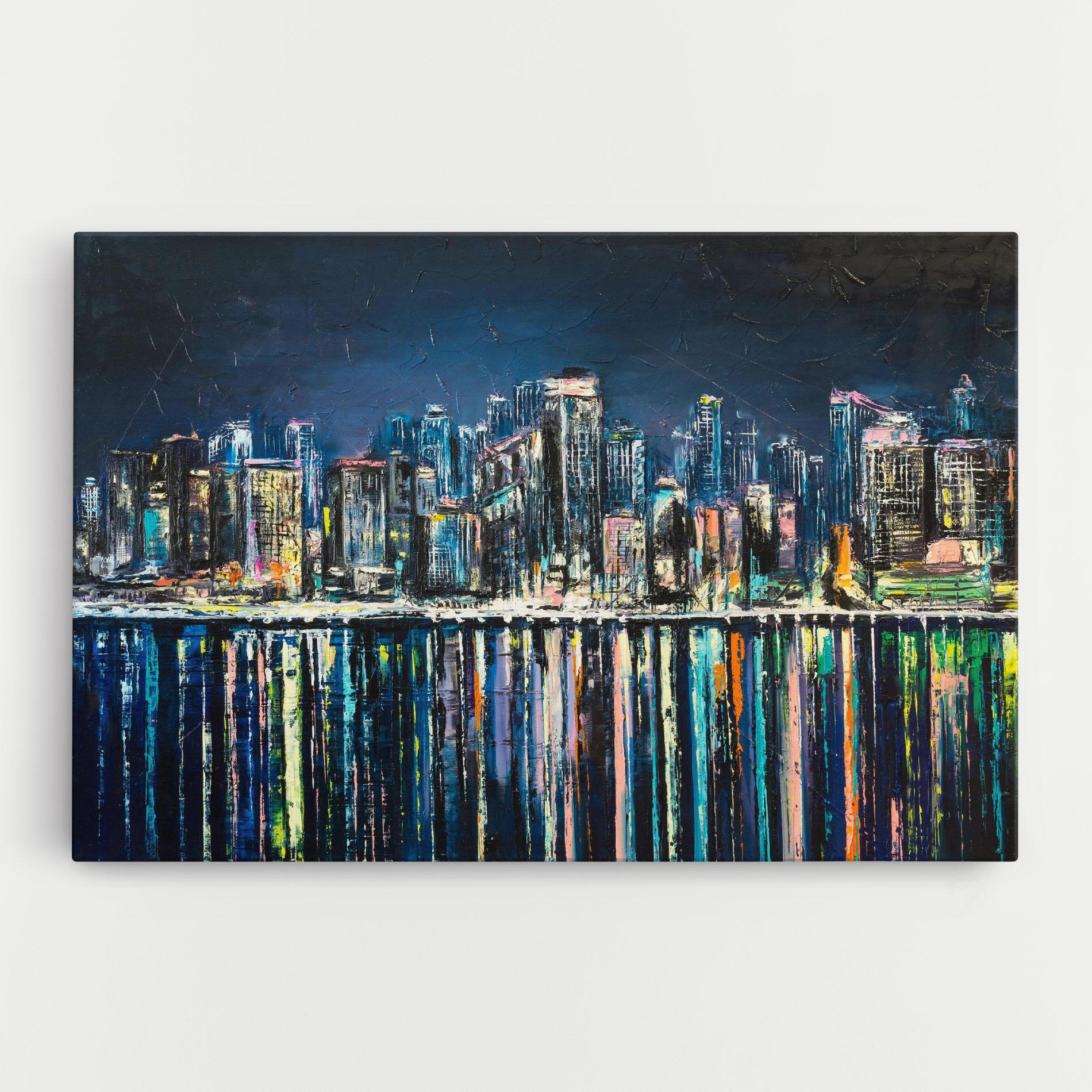 Tablou Canvas Night Cityscape mockup 0