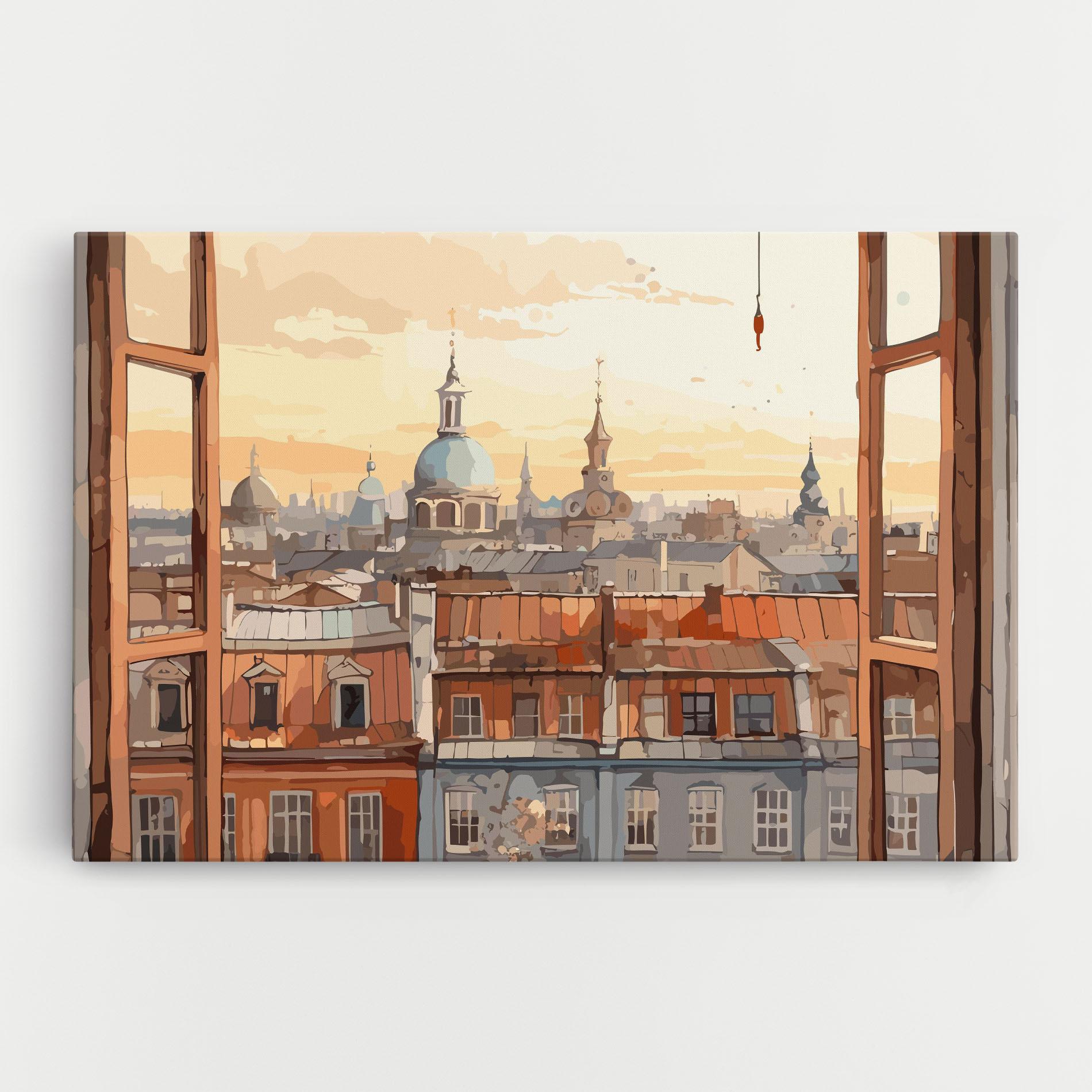 Tablou Canvas Window City View mockup 0
