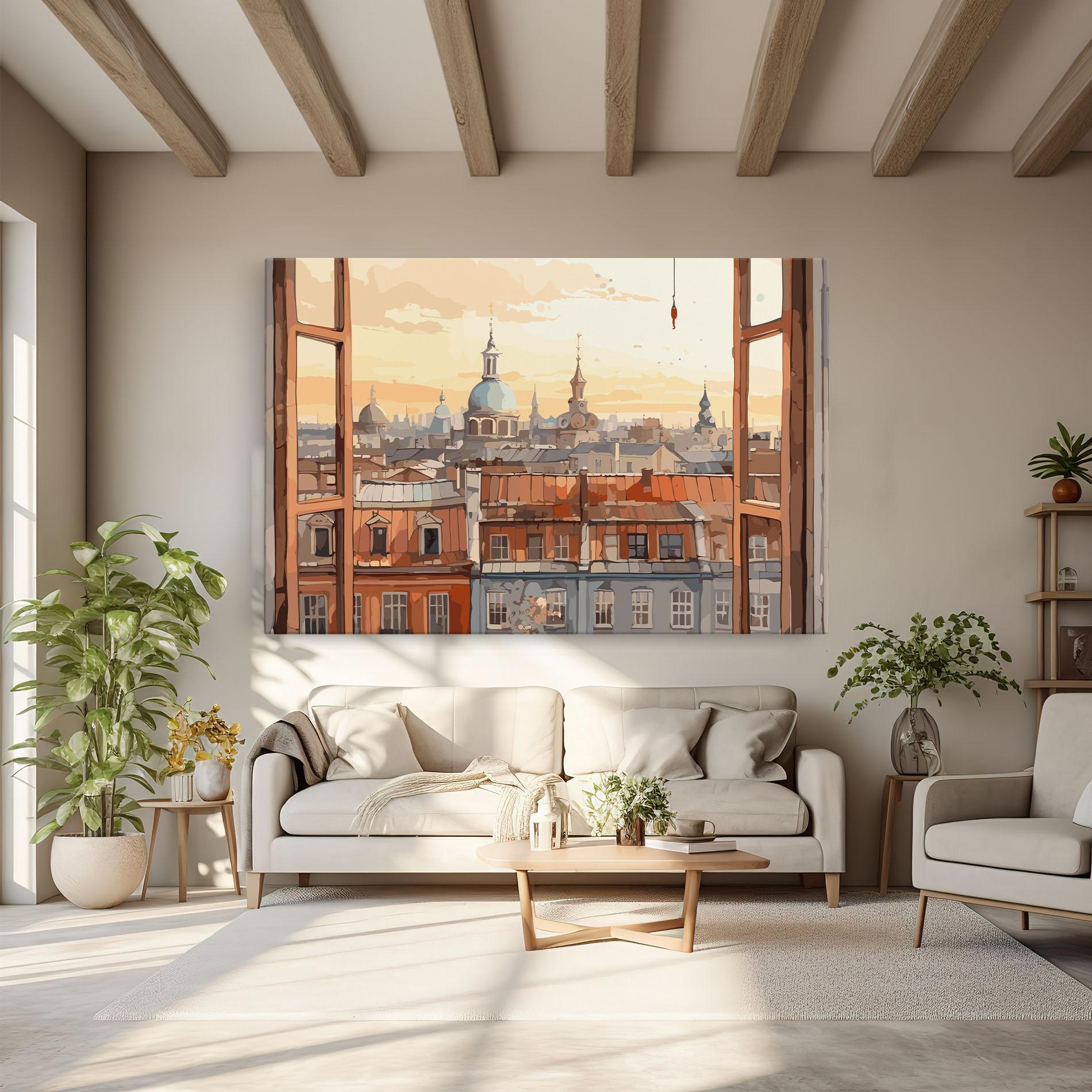 Tablou Canvas Window City View mockup 6
