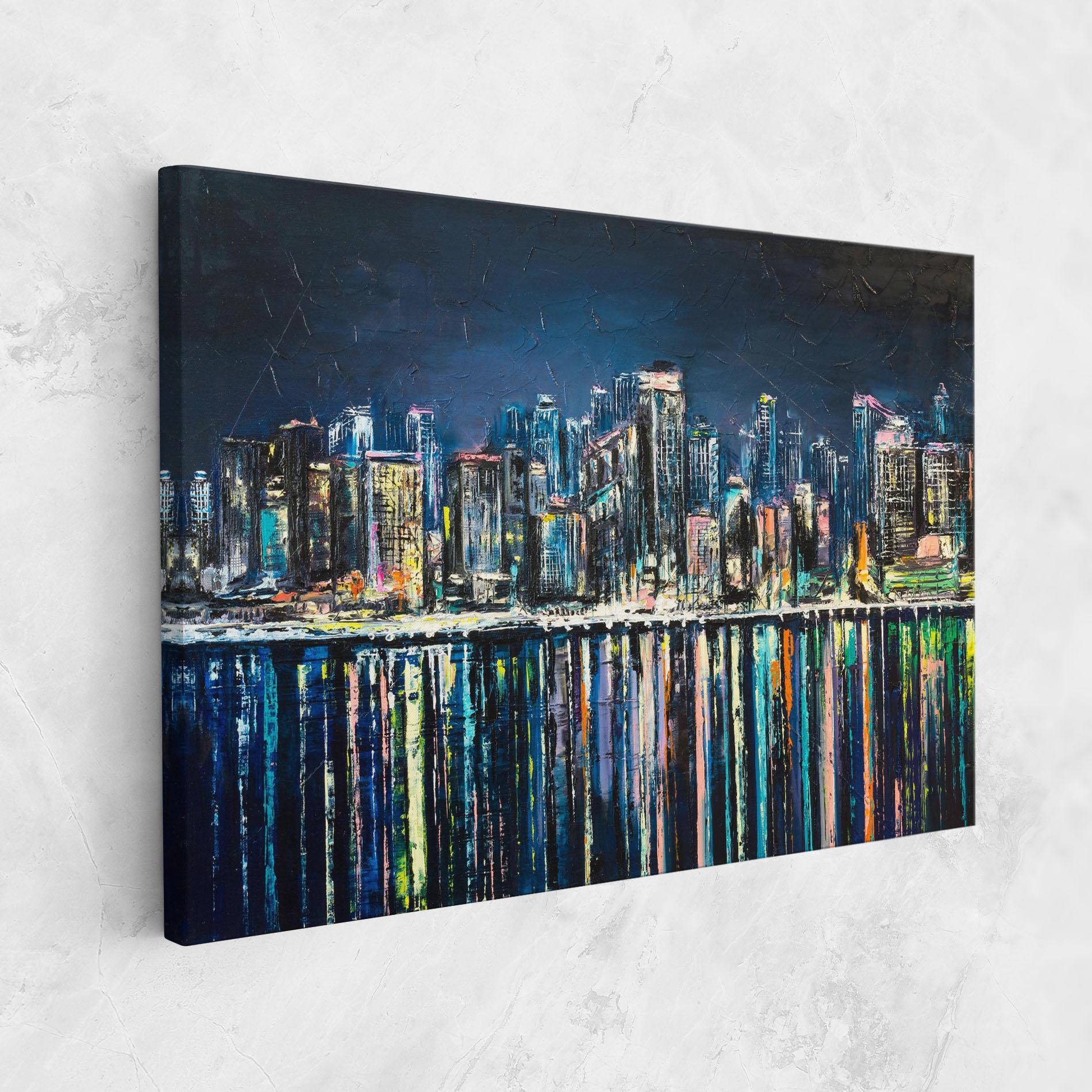 Tablou Canvas Night Cityscape mockup 1