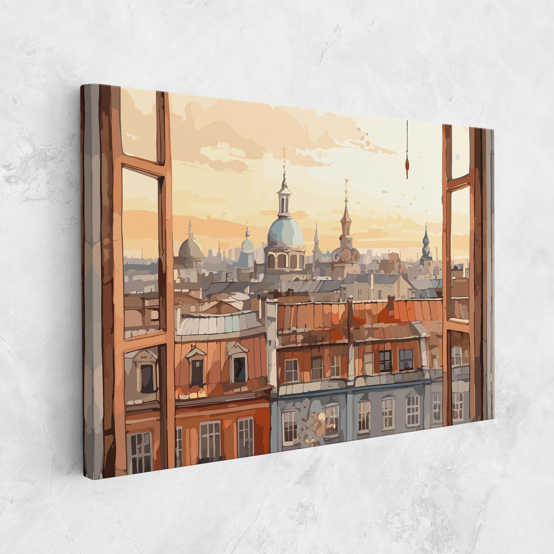 Tablou Canvas Window City View mockup 1