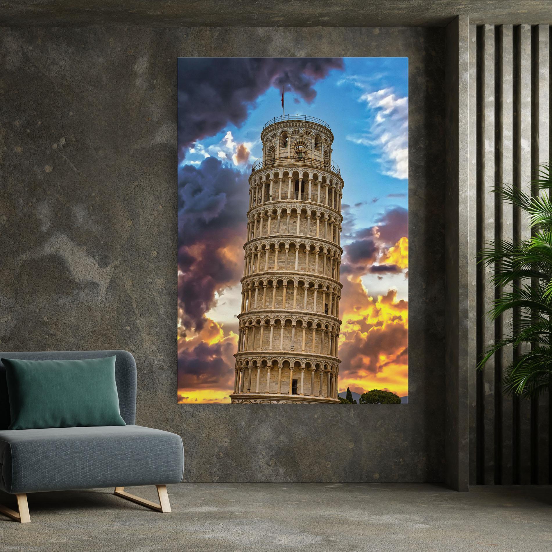 Tablou Canvas Tower Of Pisa Sunset mockup 7