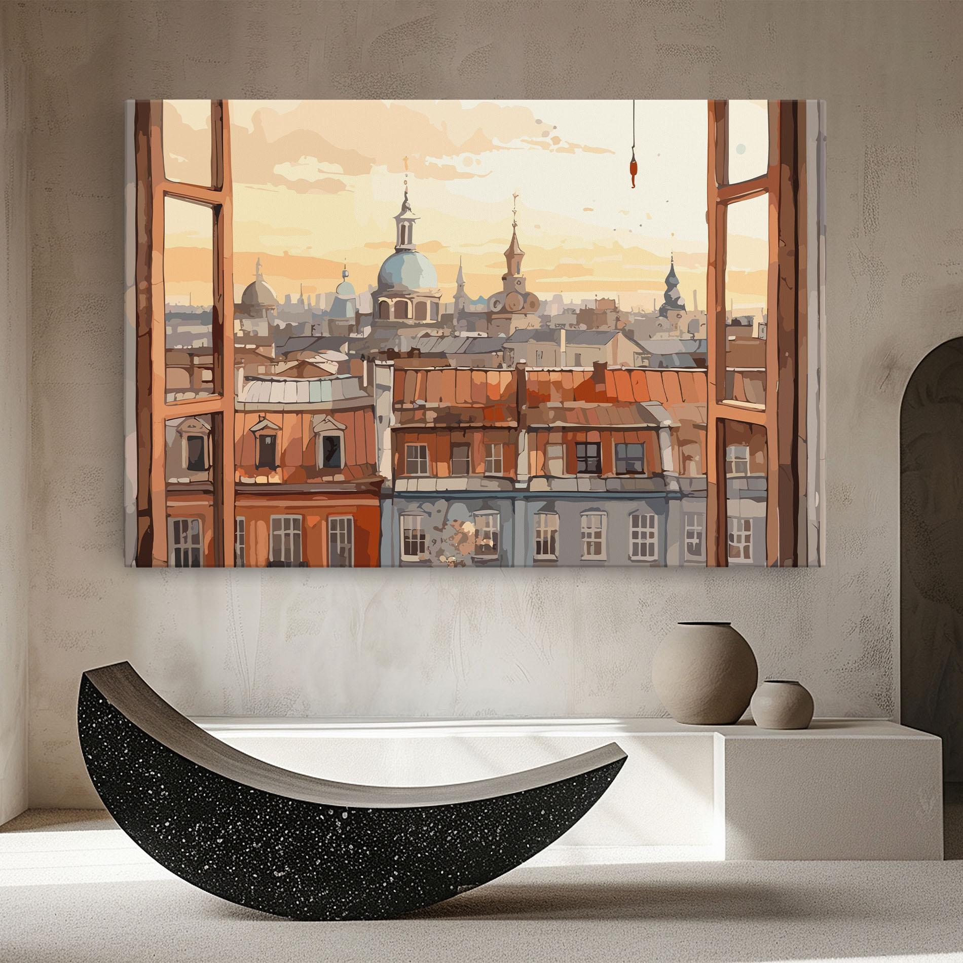 Tablou Canvas Window City View mockup 8