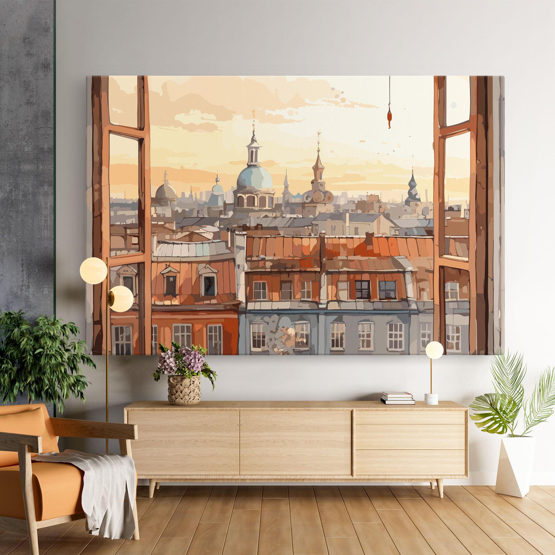 Tablou Canvas Window City View mockup 9