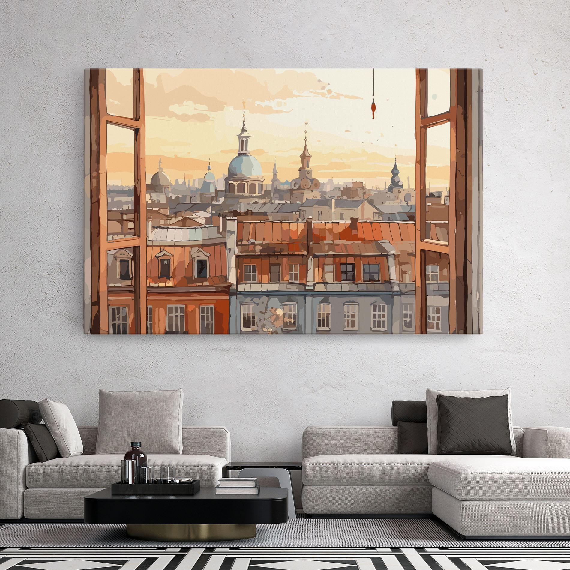 Tablou Canvas Window City View mockup 2