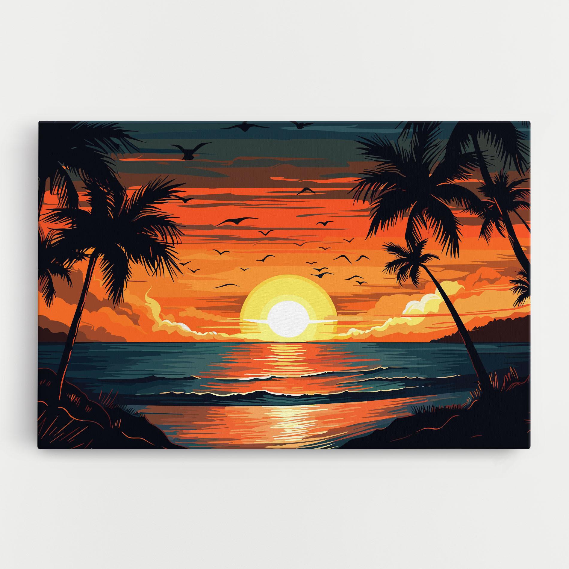 Tablou Canvas Amazing Sunset View mockup 0