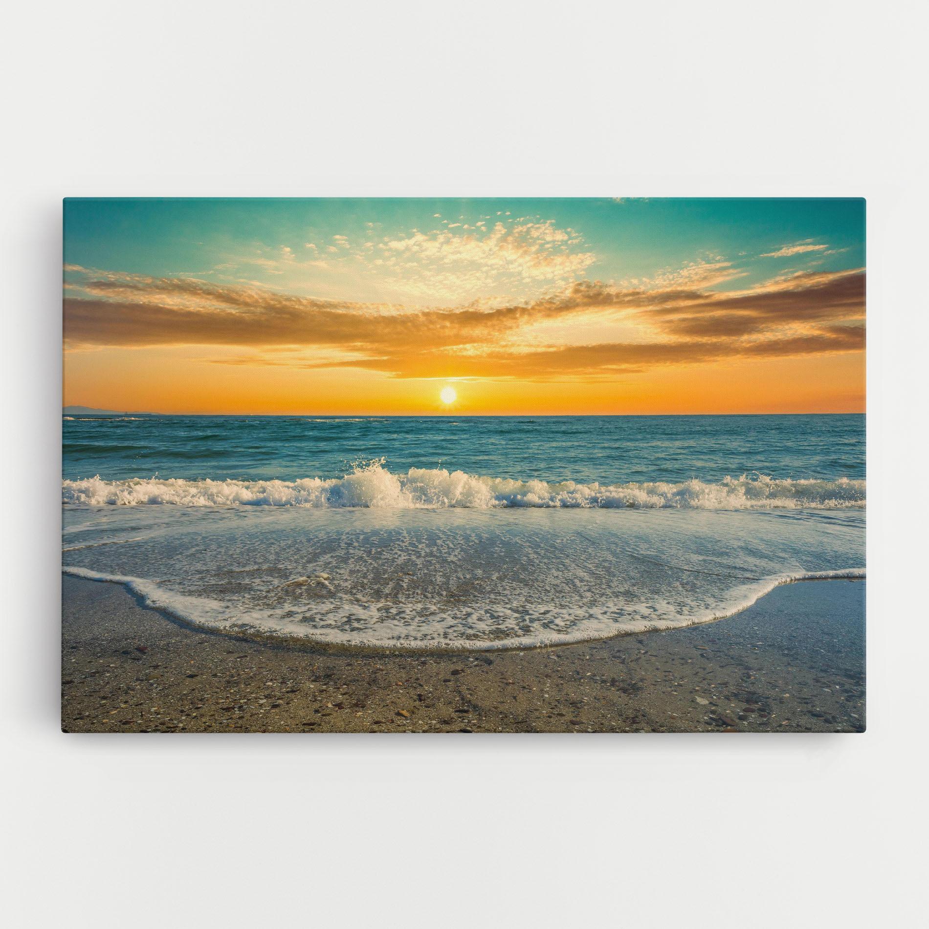 Tablou Canvas Beach Dramatic Sunset mockup 0