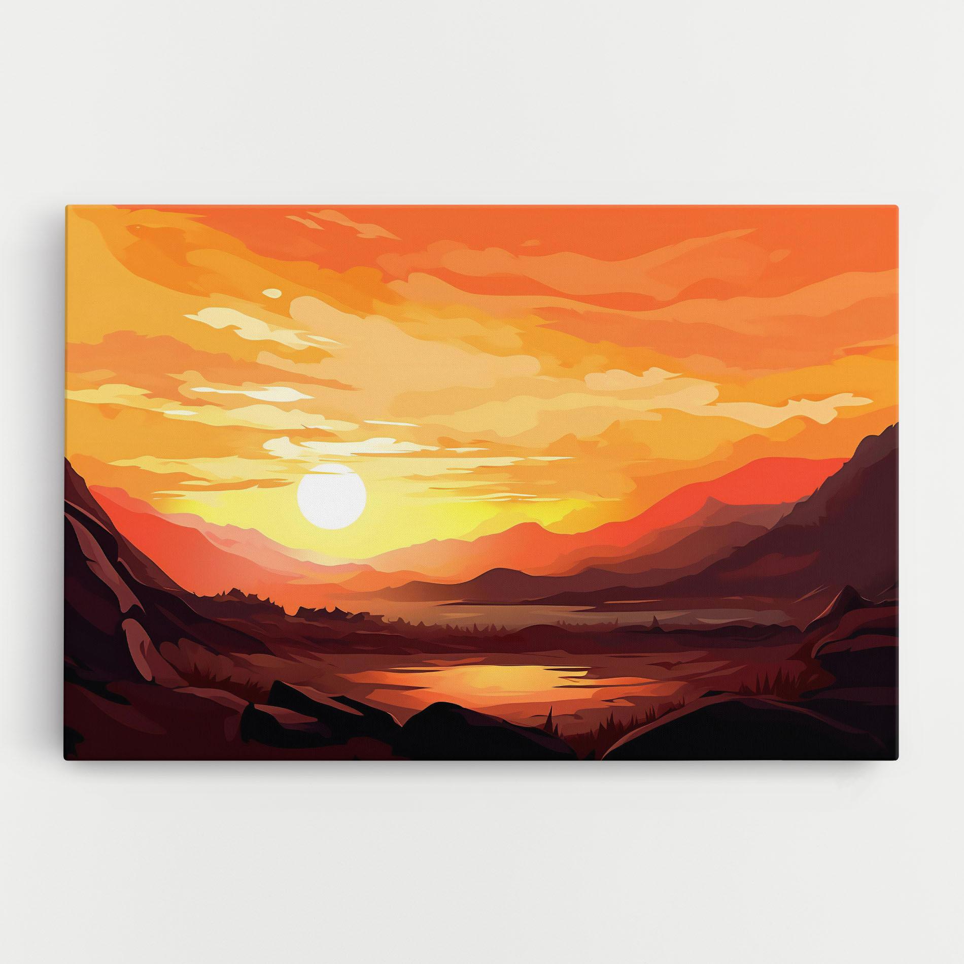 Tablou Canvas Beautiful Sunset Illustration mockup 0