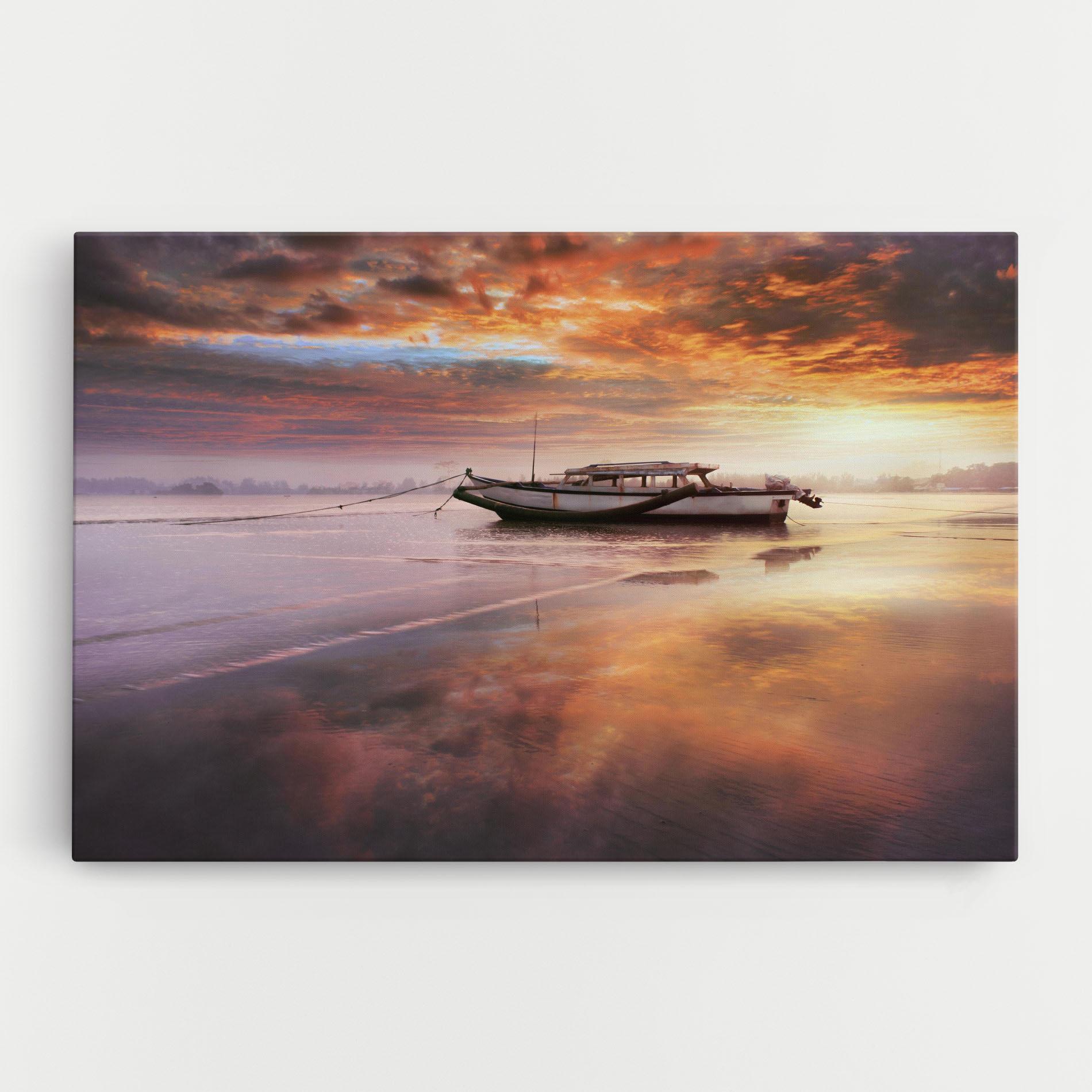 Tablou Canvas Beauty Boat Sunrise mockup 0