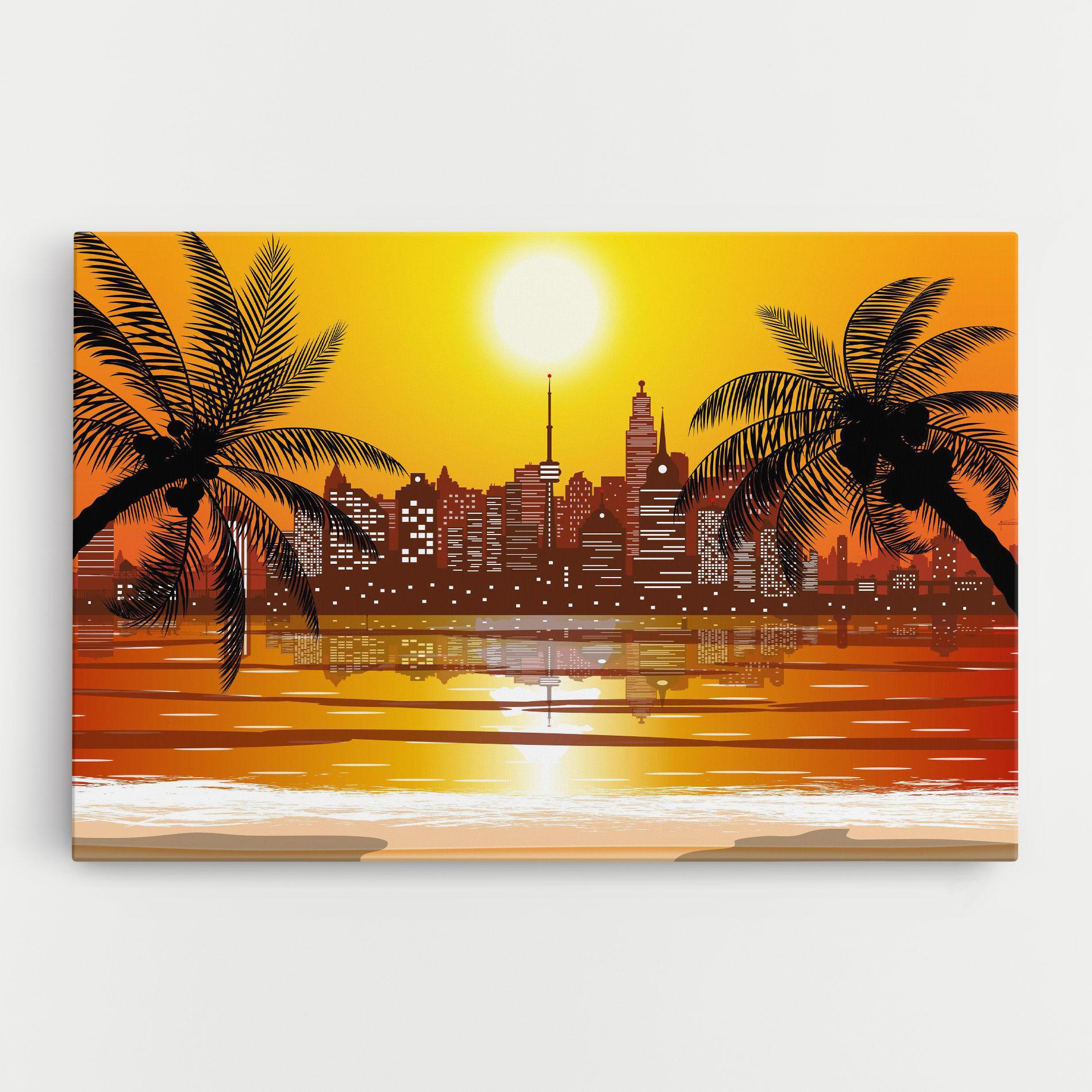 Tablou Canvas City Sunrise View mockup 0