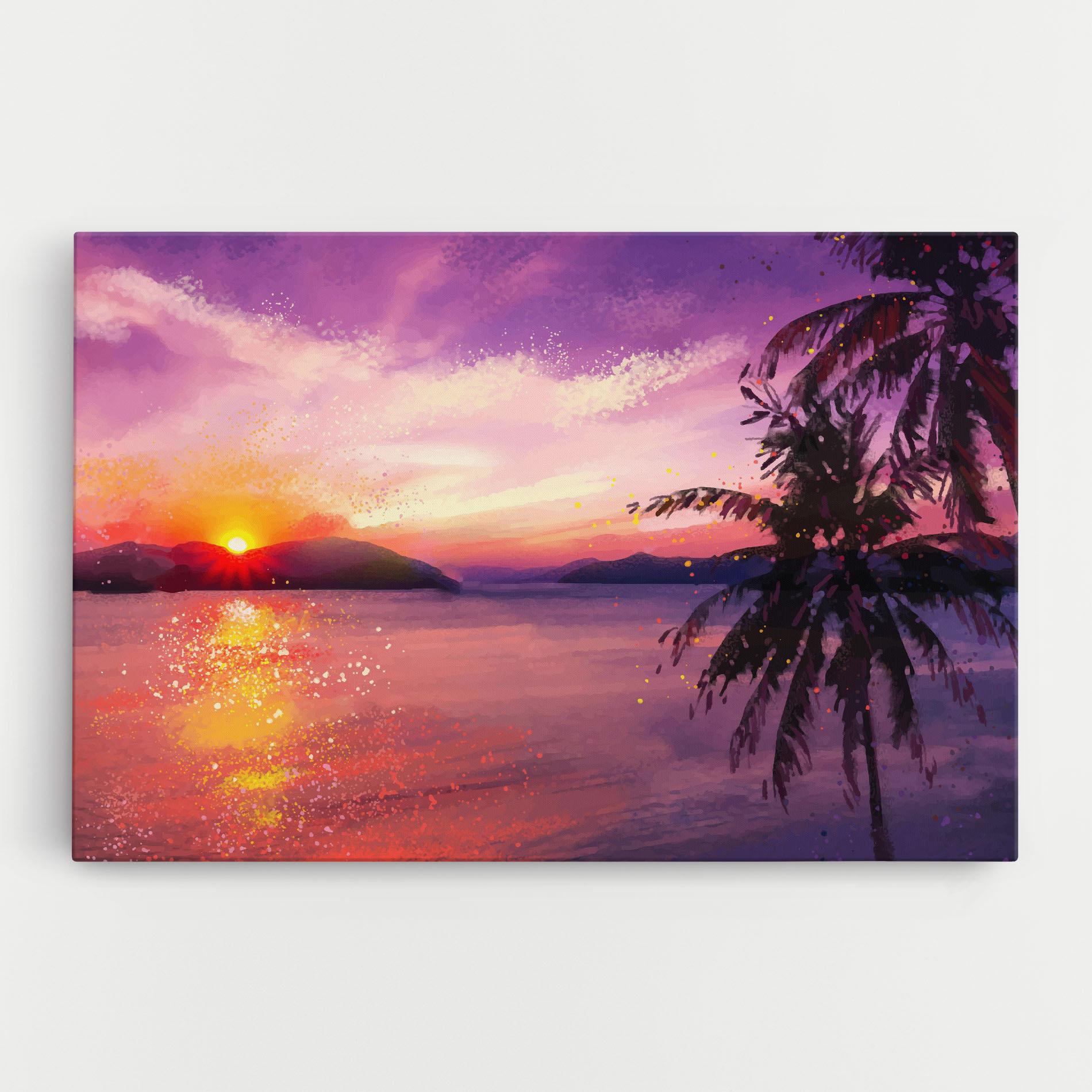 Tablou Canvas Purple Sunrise Art mockup 0