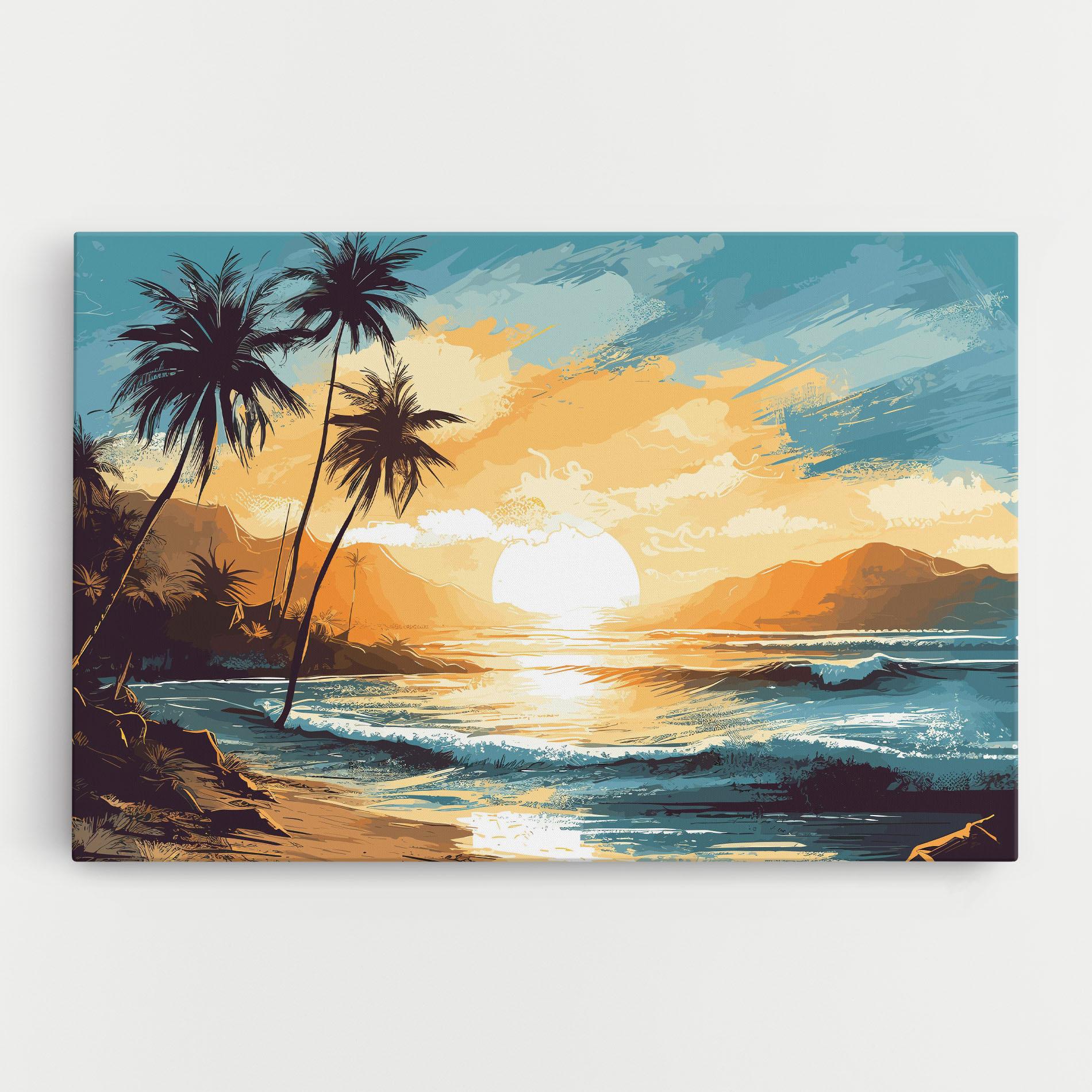 Tablou Canvas Yellow Blue Sunrise mockup 0