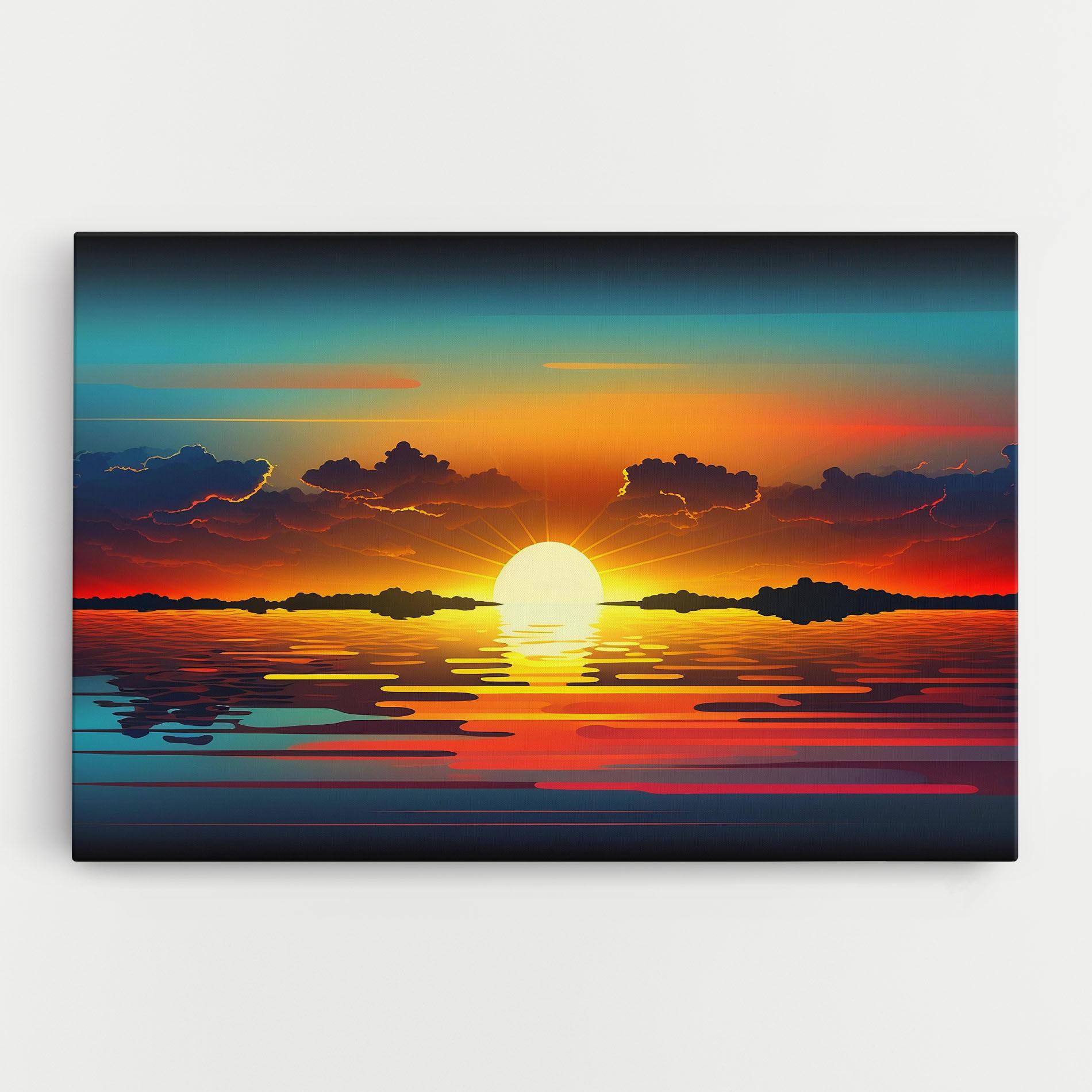 Tablou Canvas Yellow Sunset Illustration mockup 0