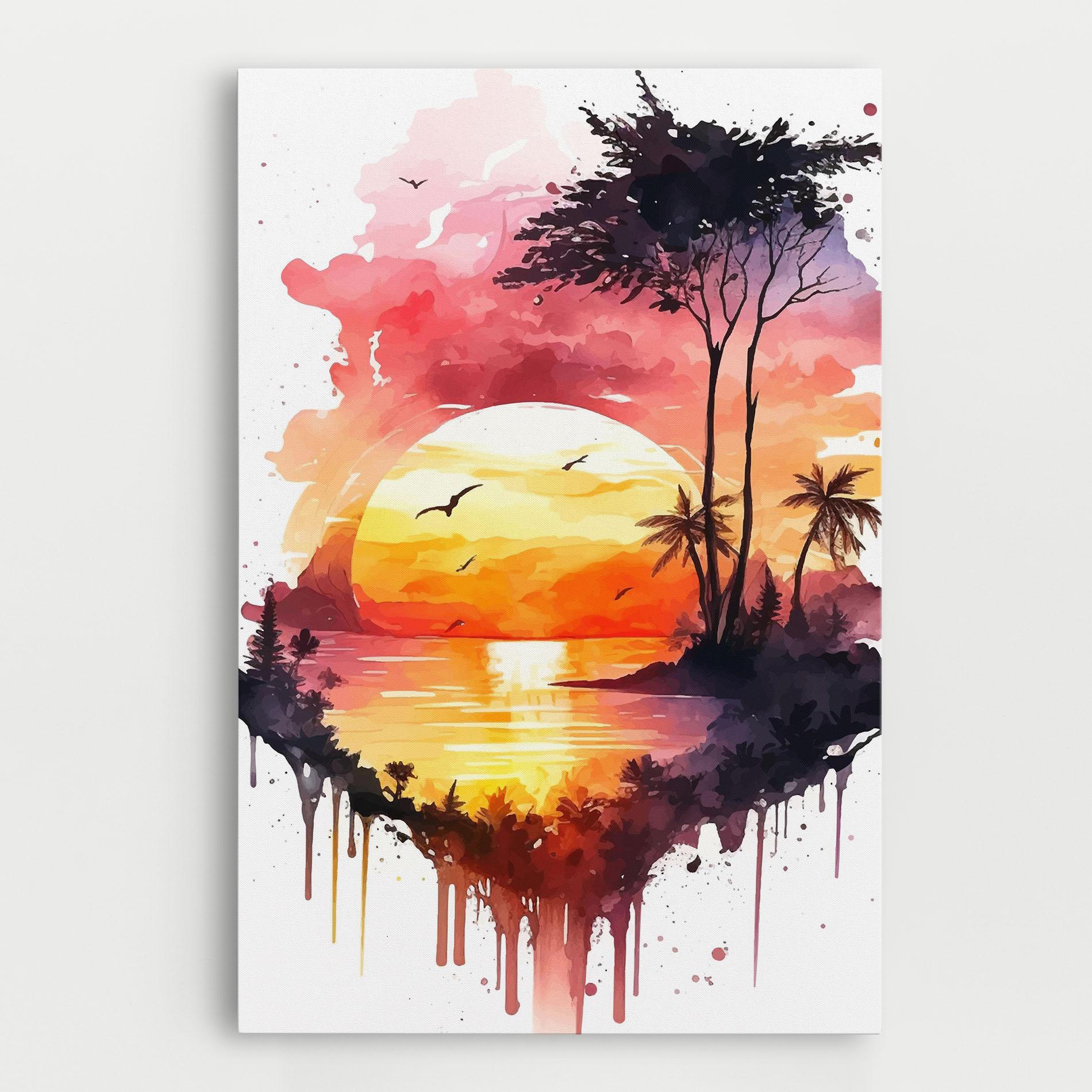 Tablou Canvas Purple Sunset Art mockup 0