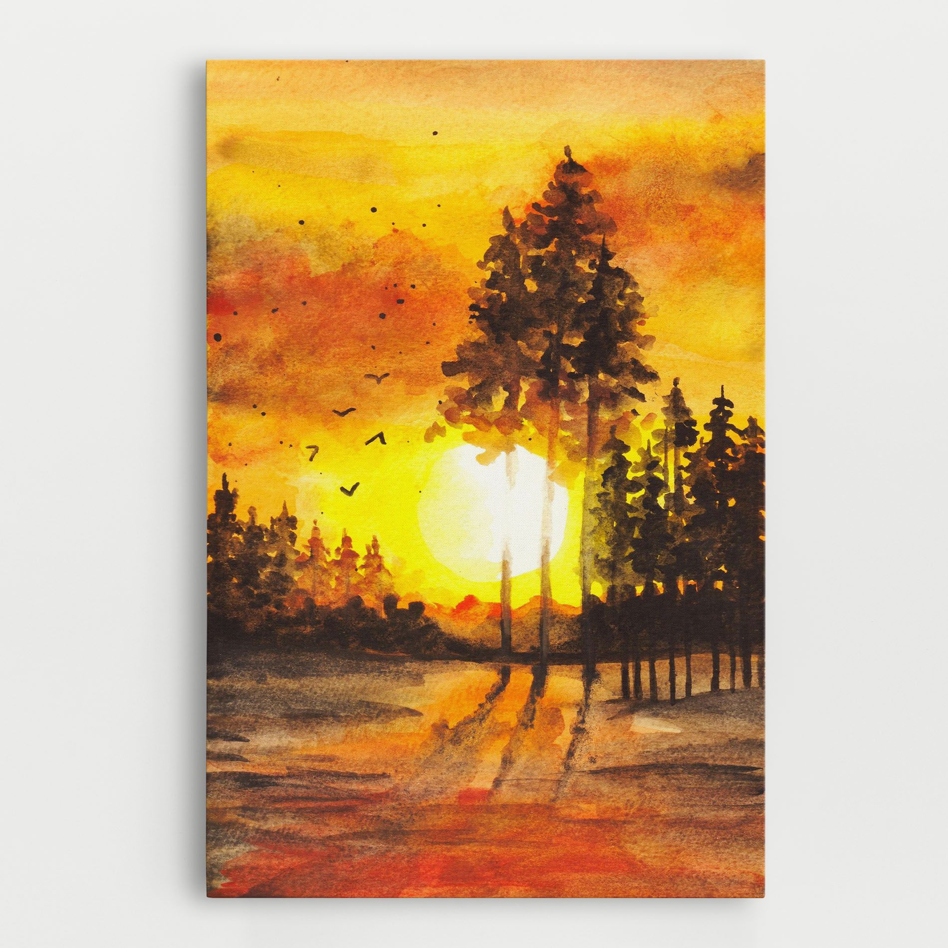 Watercolor Sunset Painting mockup 0