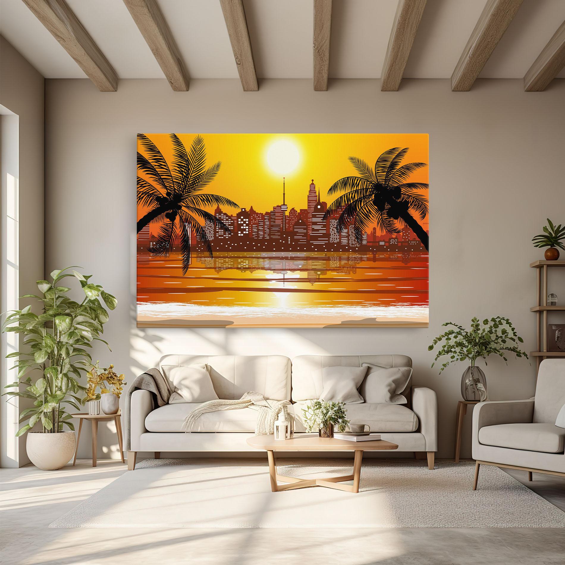 Tablou Canvas City Sunrise View mockup 6