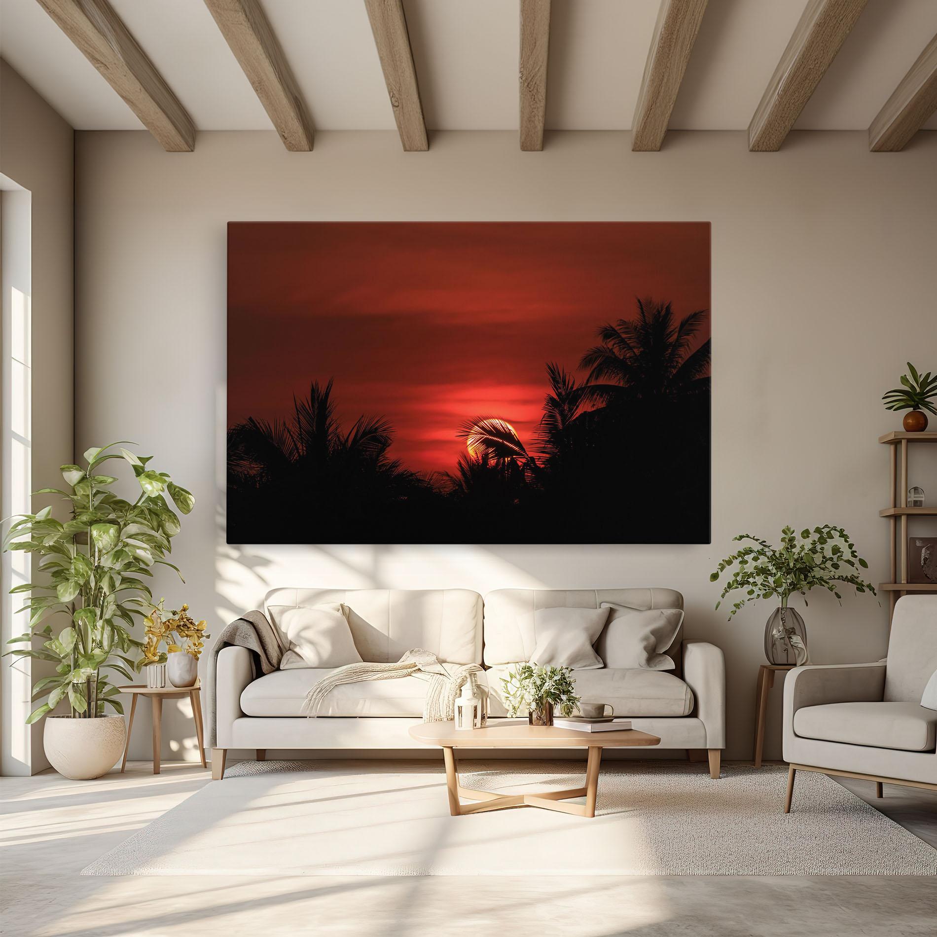 Tablou Canvas Coconuts Tree Sunset mockup 6