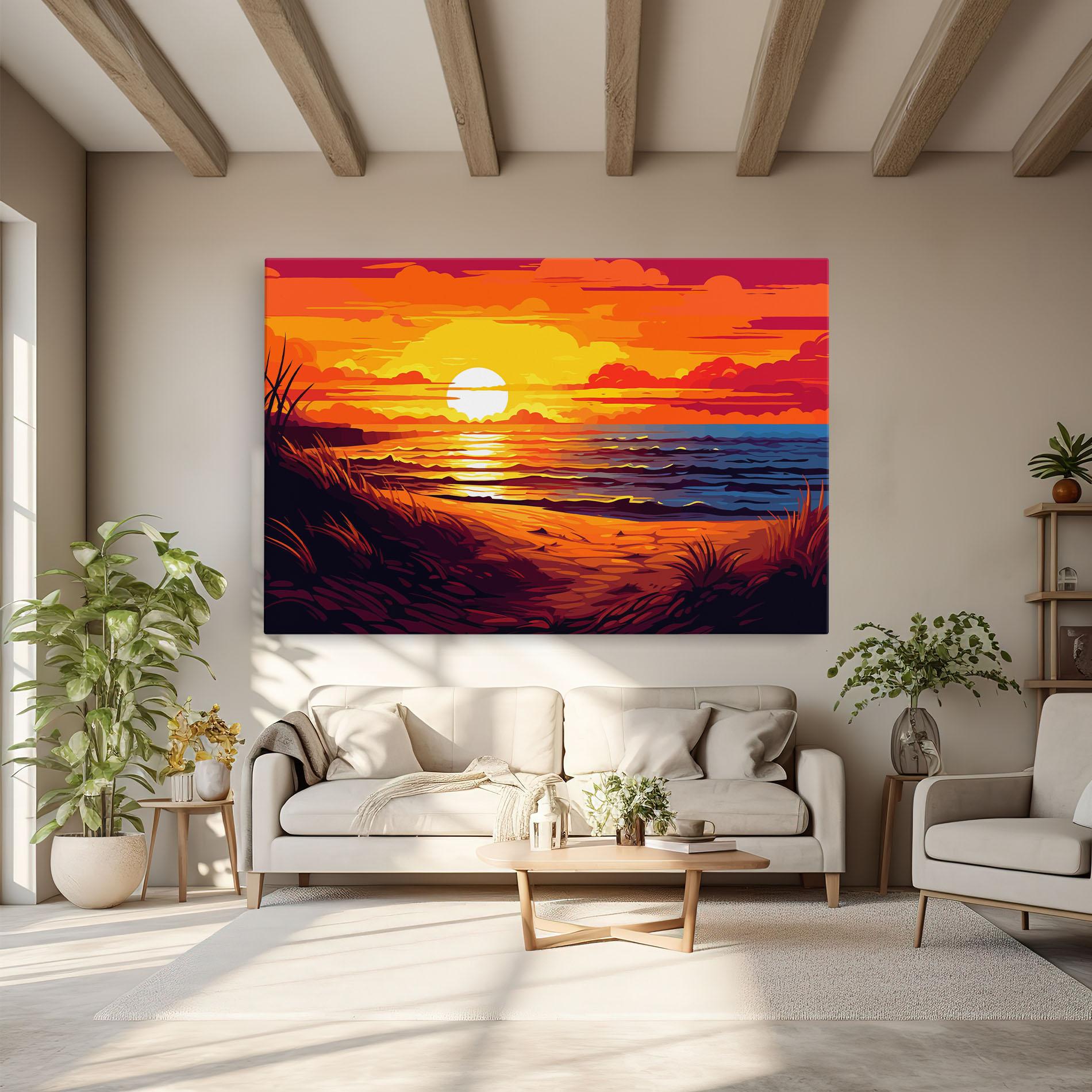 Tablou Canvas Strong Orange Sunset mockup 6