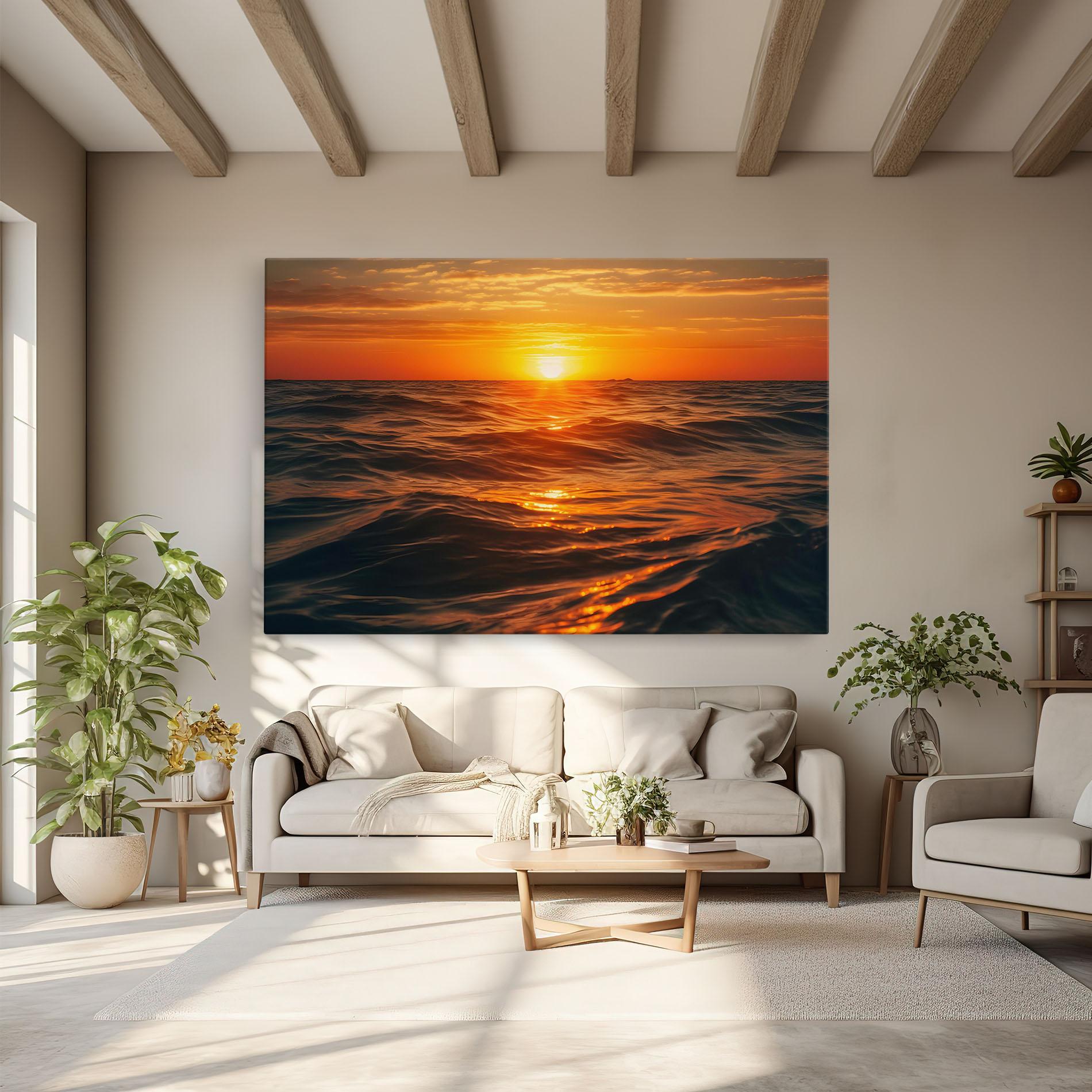 Tablou Canvas Waves During Sunset mockup 6