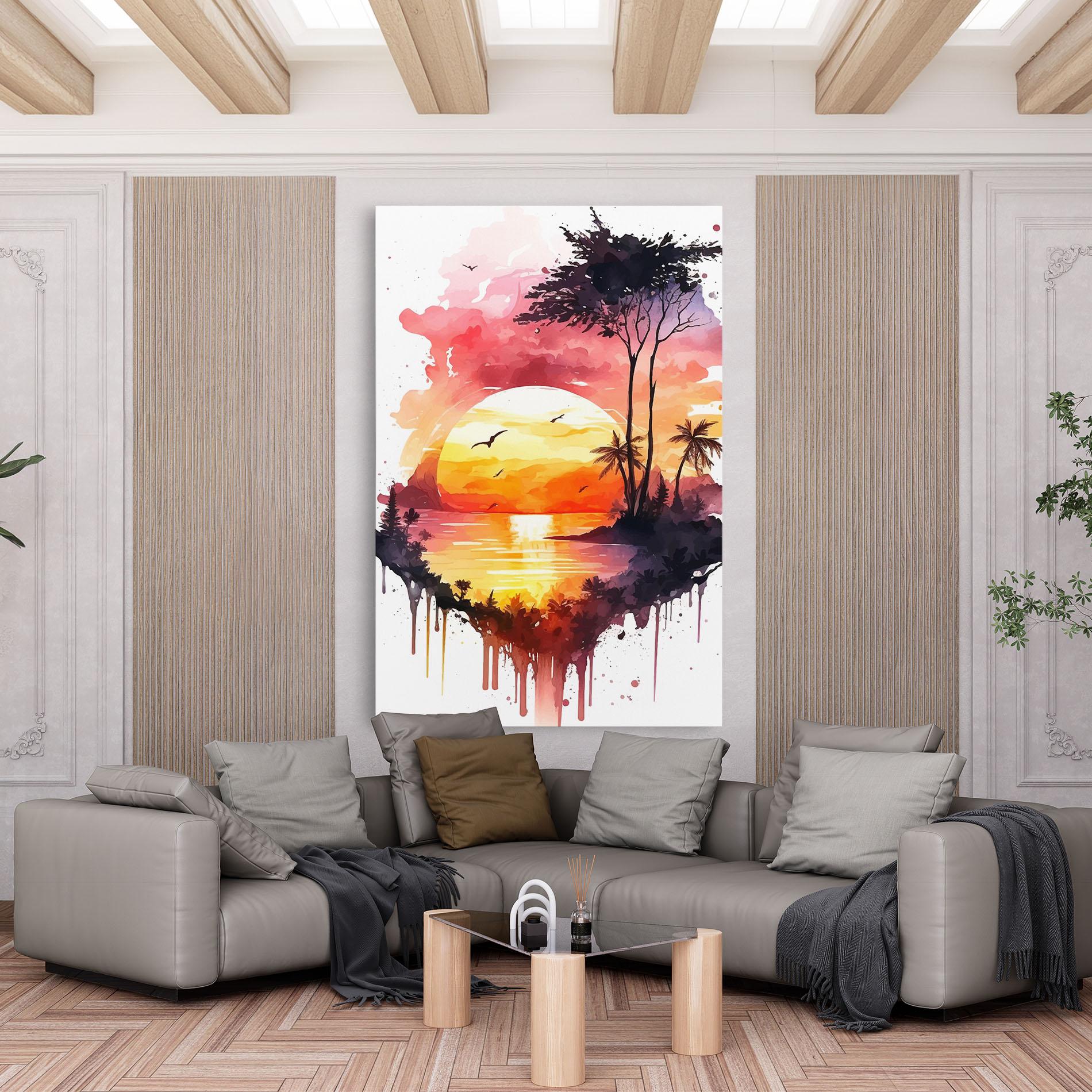 Tablou Canvas Purple Sunset Art mockup 6