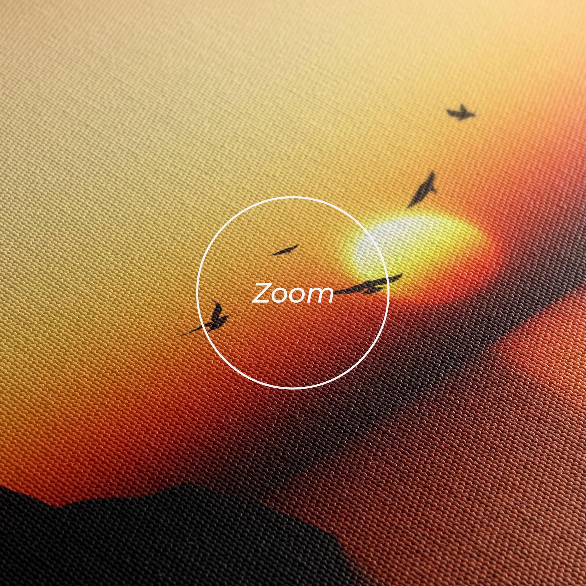 Tablou Canvas Sunset Silhouette Birds mockup 3
