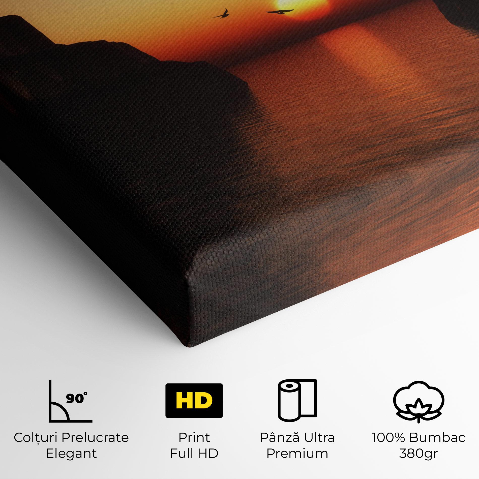 Tablou Canvas Sunset Silhouette Birds mockup 4