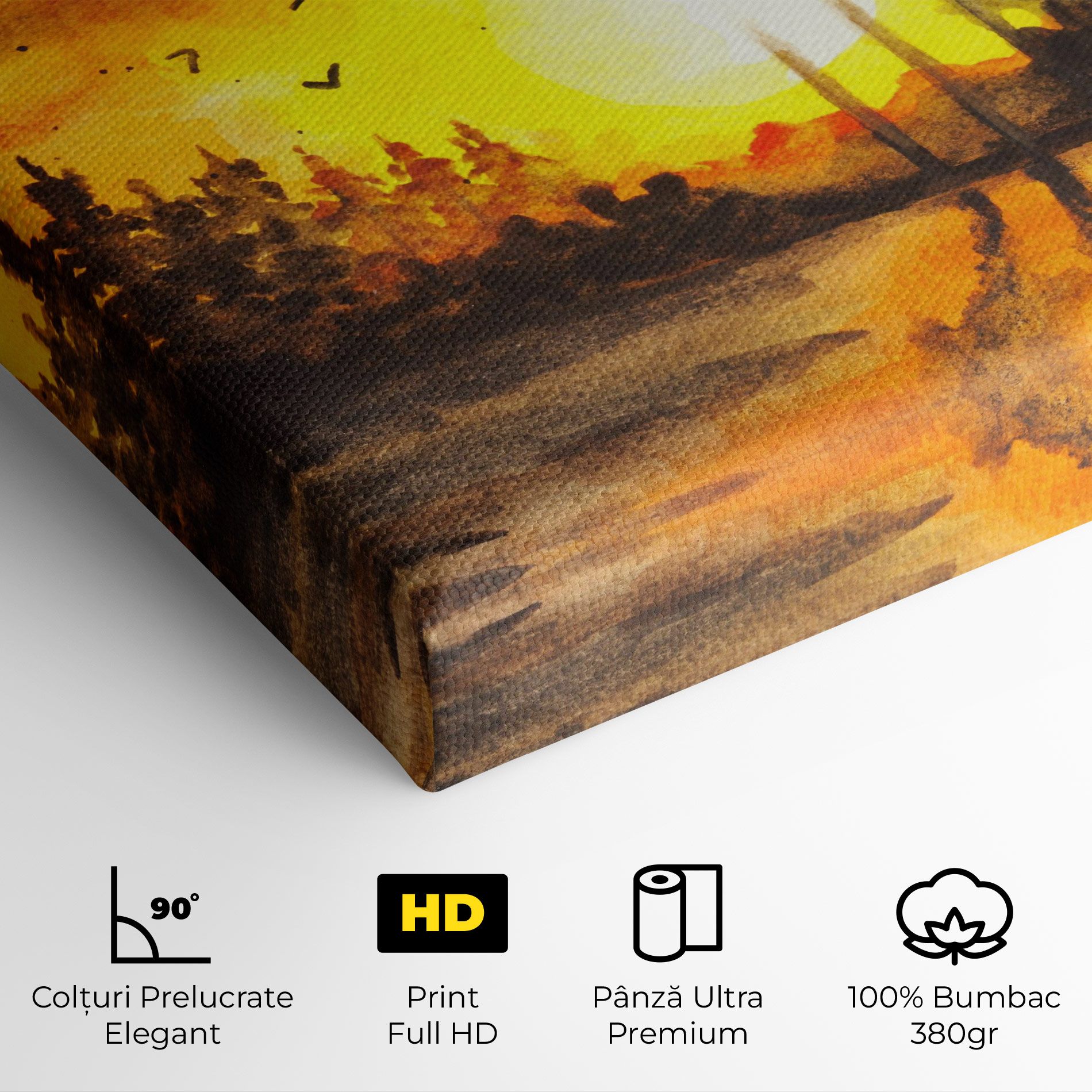 Watercolor Sunset Painting mockup 4