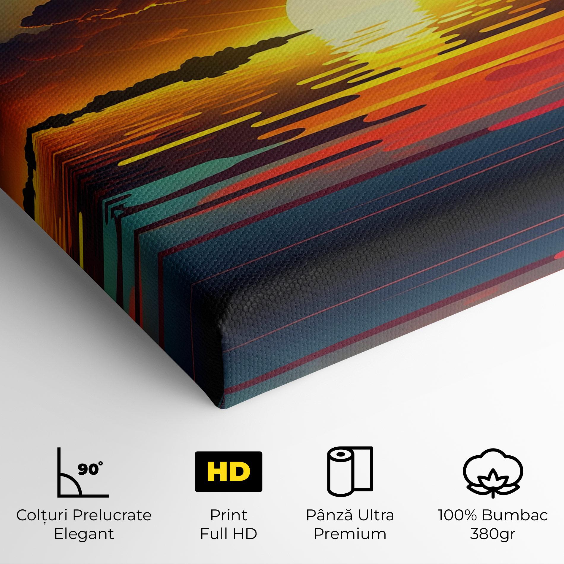 Tablou Canvas Yellow Sunset Illustration mockup 4