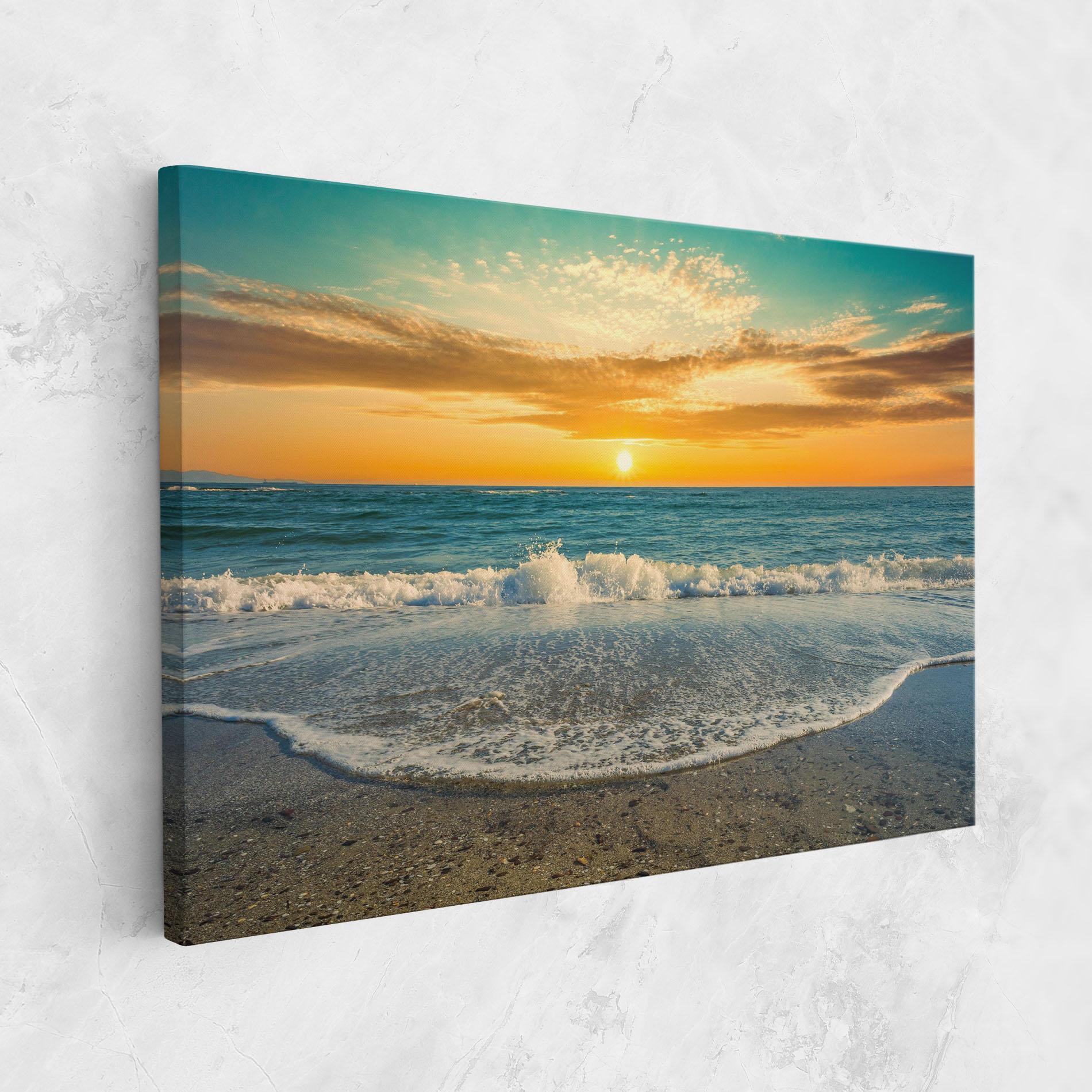 Tablou Canvas Beach Dramatic Sunset mockup 1